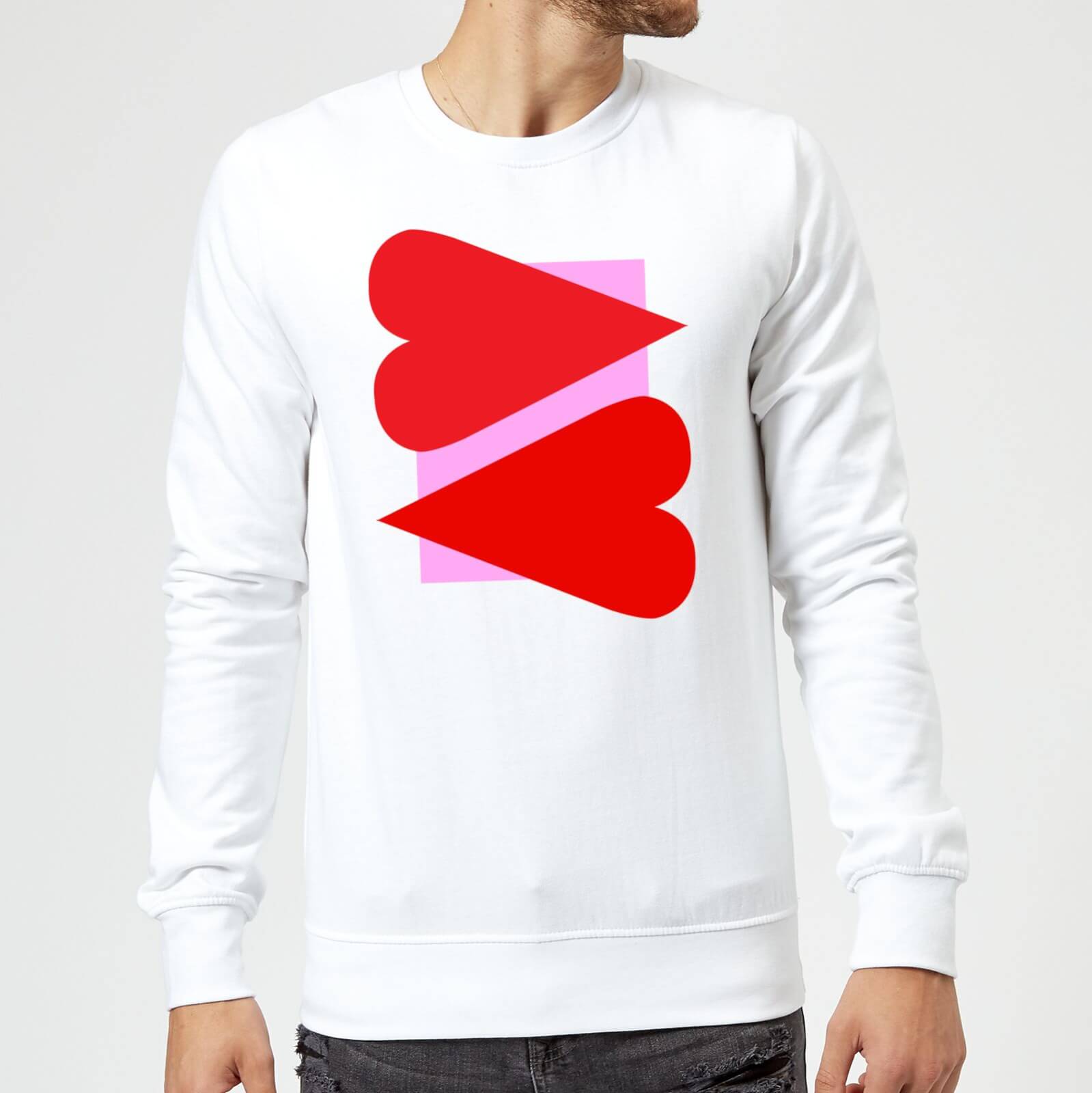 Red Hearts Sweatshirt - White - S - White