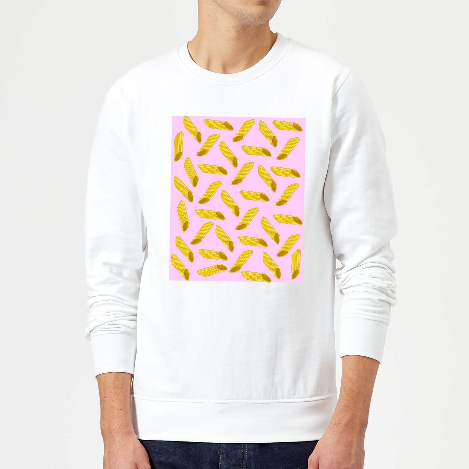 Penne Pasta Pink Sweatshirt - White - XXL - White