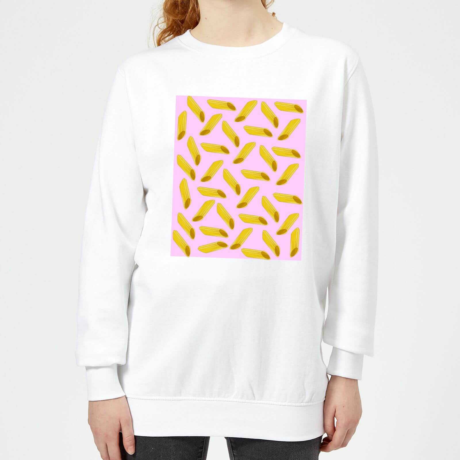 Penne Pasta Pink Women's Sweatshirt - White - XS - White