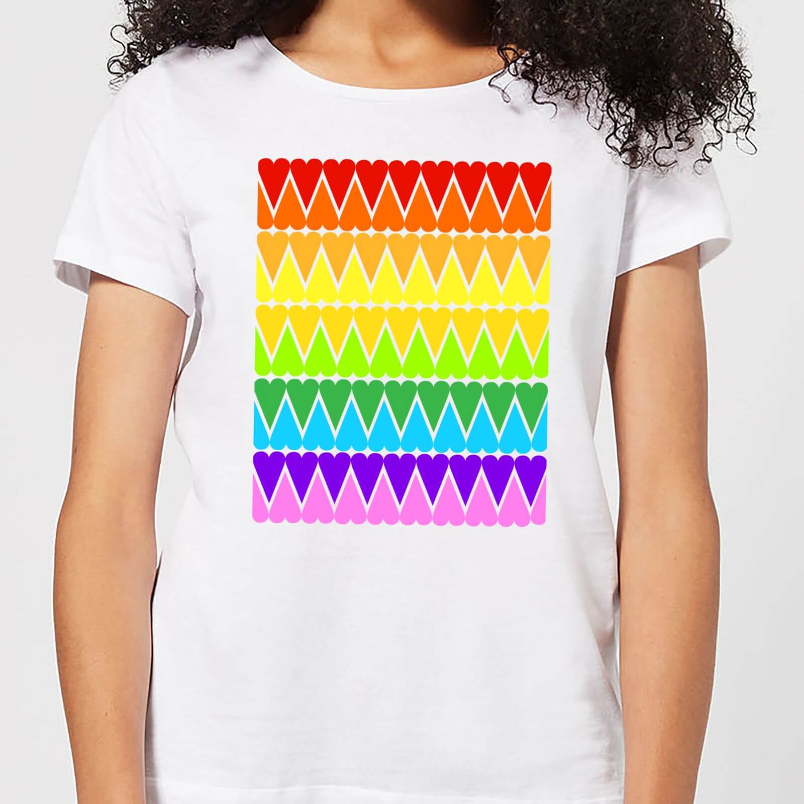 Rainbow Heart Upside Down Women's T-Shirt - White - S - White