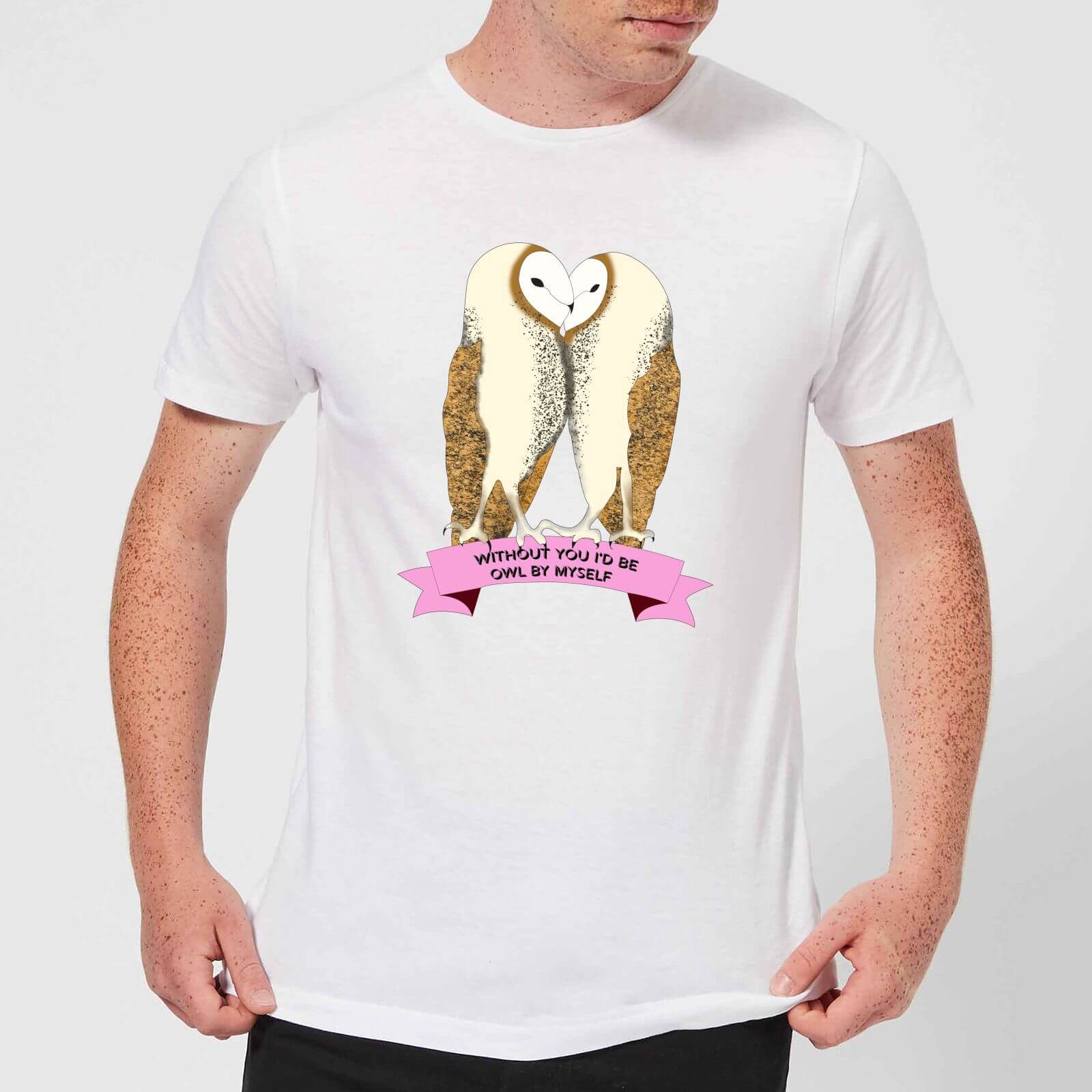 Without You I'd Be Owl By Myself Men's T-Shirt - White - S - White