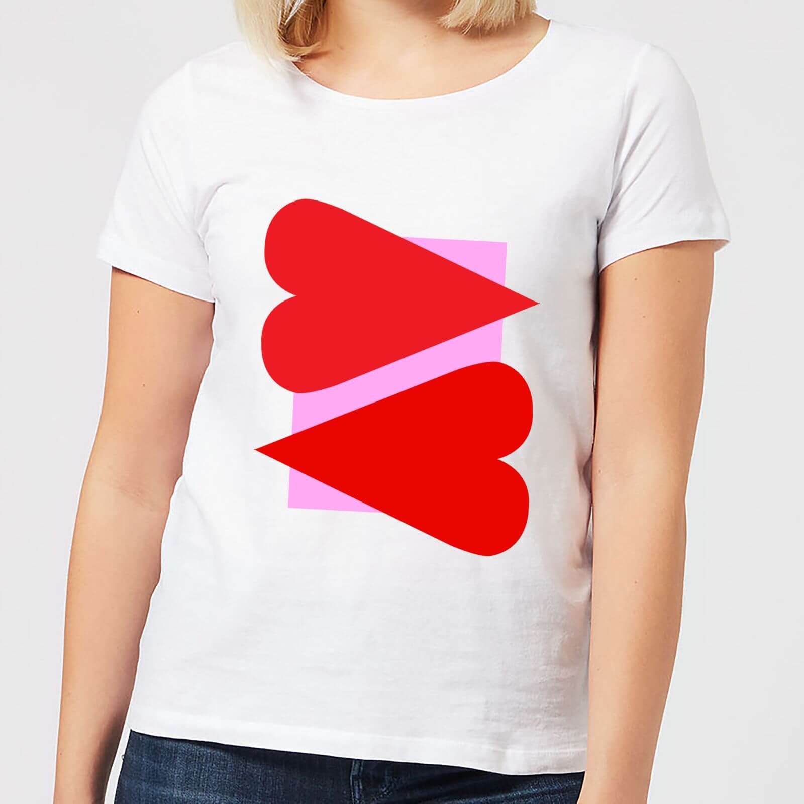 Red Hearts Women's T-Shirt - White - S - White