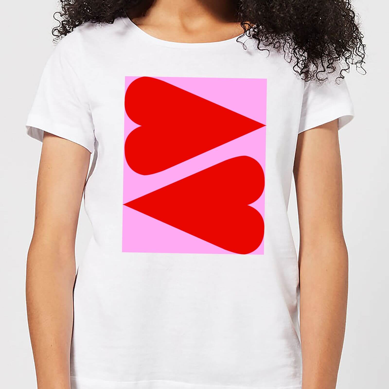 Giant Red Hearts Women's T-Shirt - White - L - White