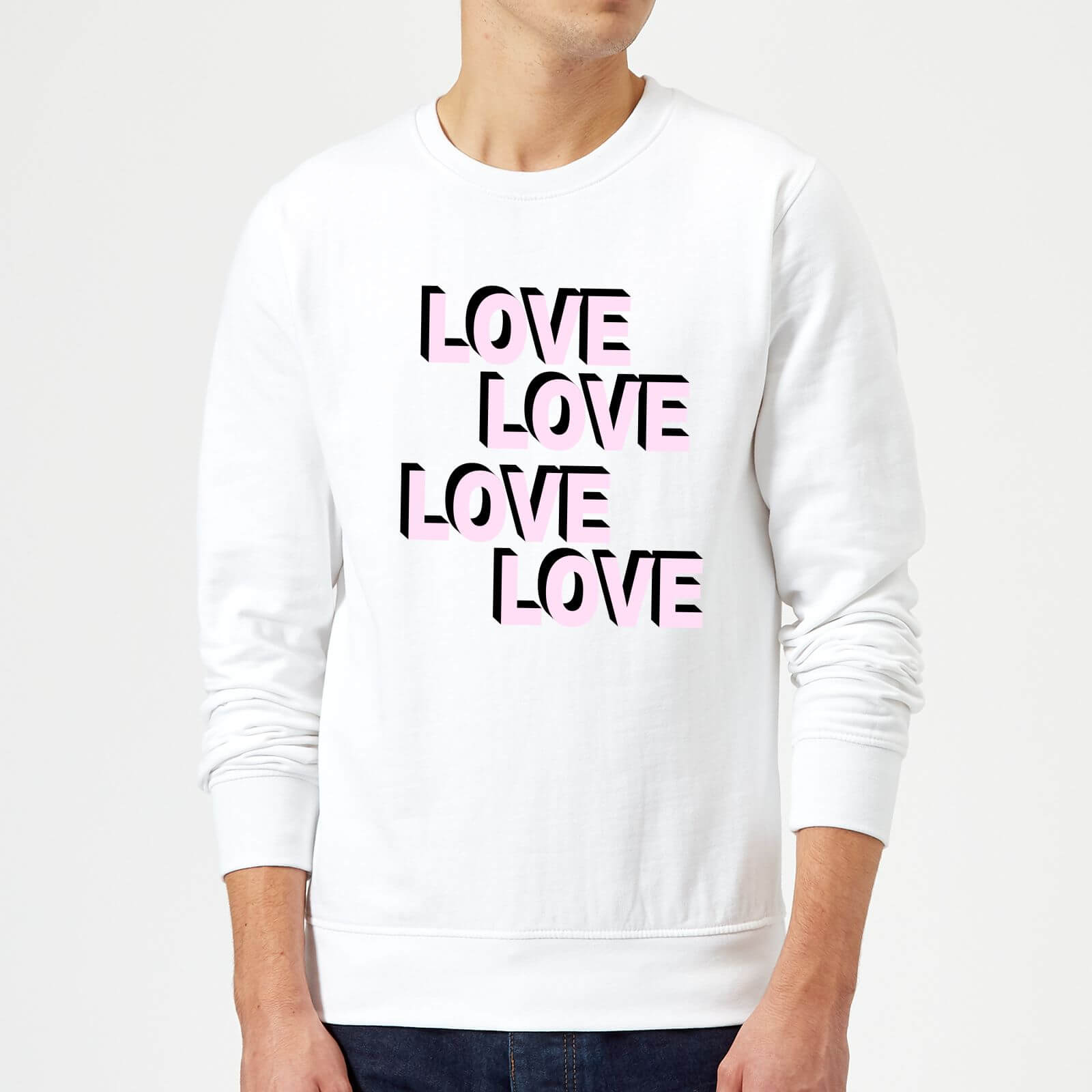 Love Love Love Love Sweatshirt - White - S - White