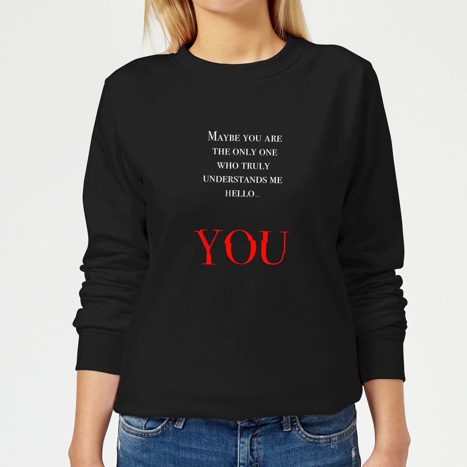 Hello You Women's Sweatshirt - Black - XS - Black