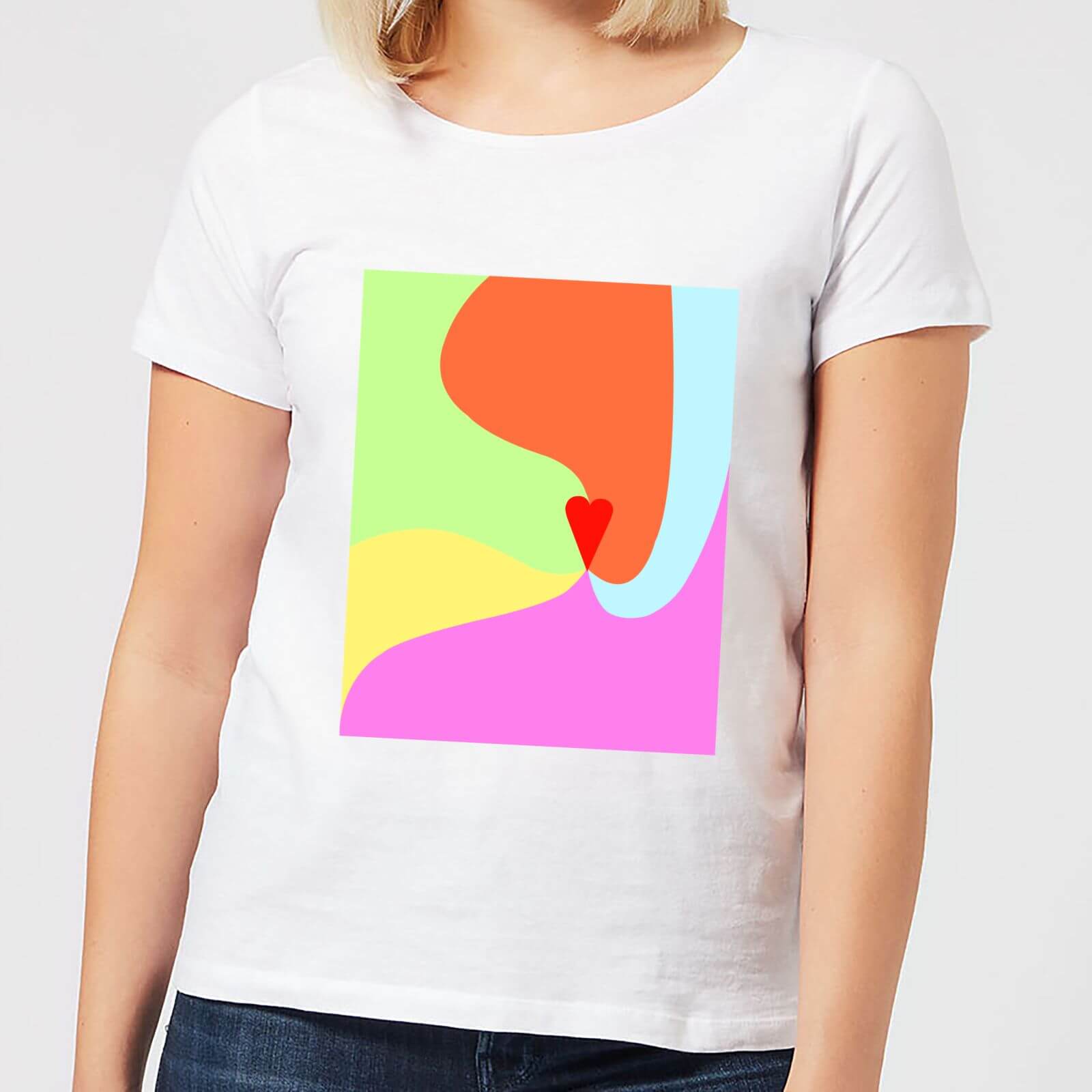 Rainbow Love Swirl Women's T-Shirt - White - S - White