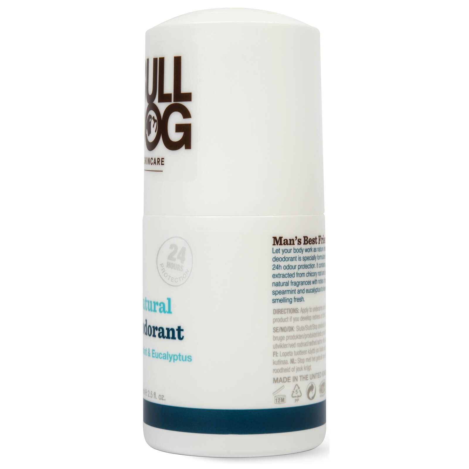 bulldog peppermint & eucalyptus natural deodorant 75ml