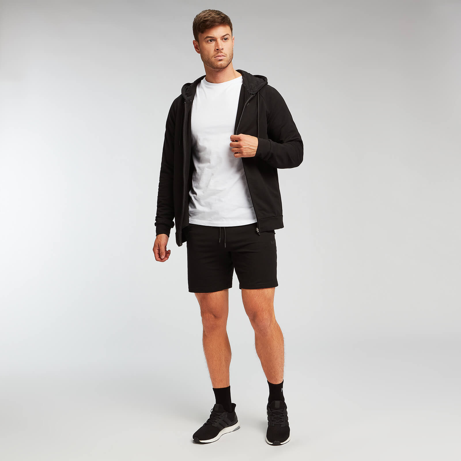 5056307384379 - Herren Form Zip Up Hoodie - Schwarz - XXXL