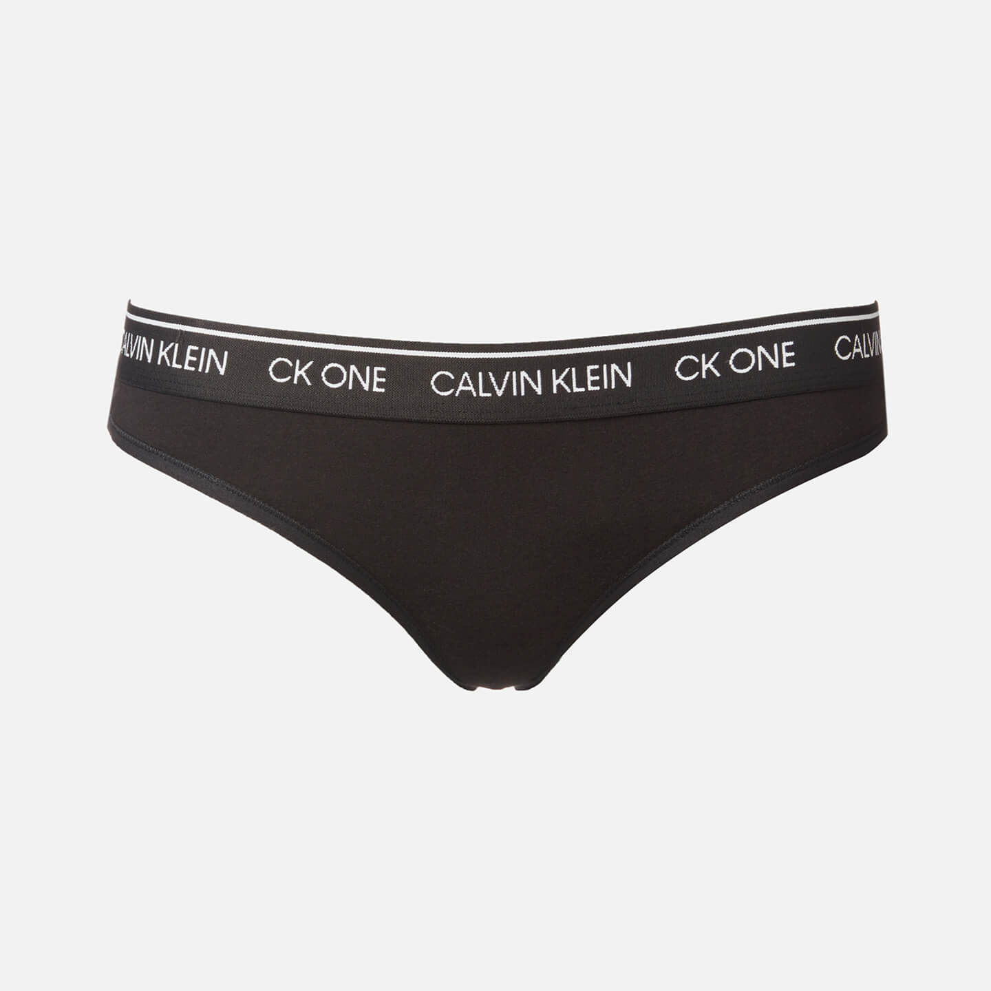 Image of Calvin Klein Women's Ck Logo Thong - Black - M