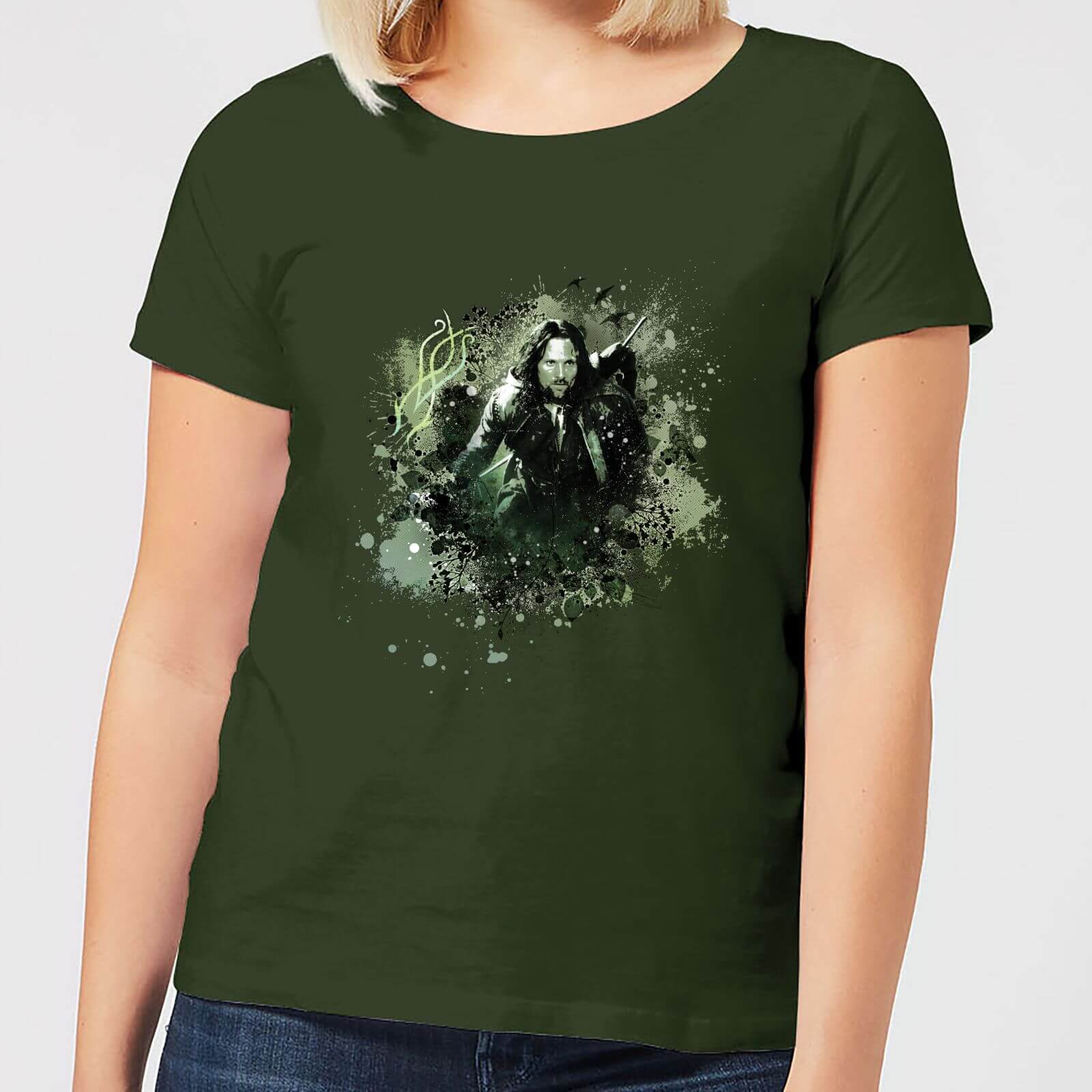 The Lord Of The Rings Aragorn Colour Splash Women's T-Shirt - Forest Green - M - Forest Green