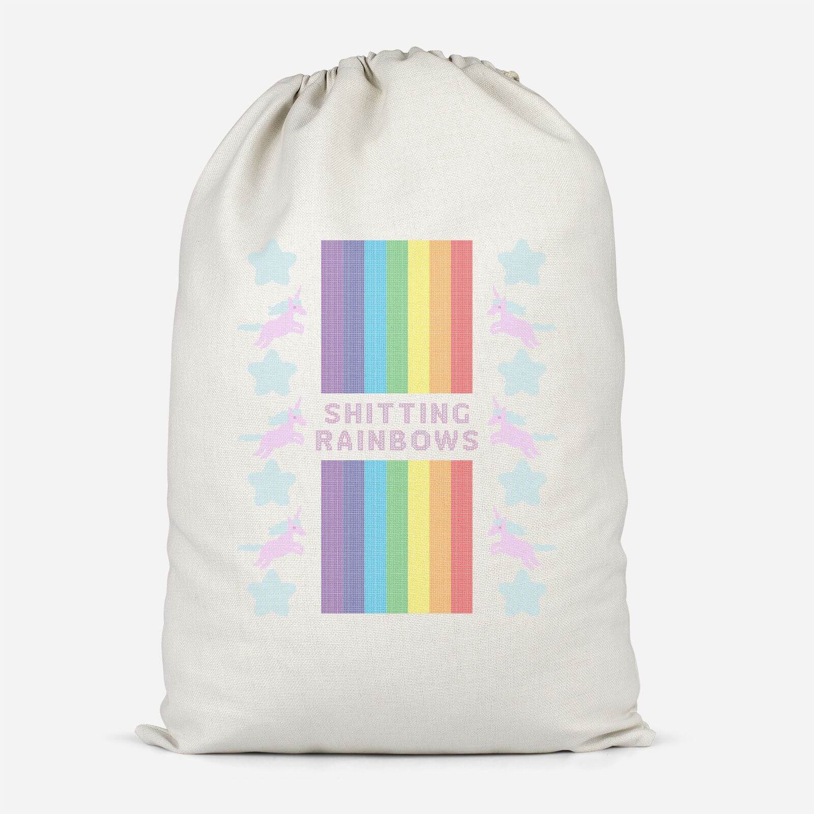 Shitting Rainbows Cotton Storage Bag - Small