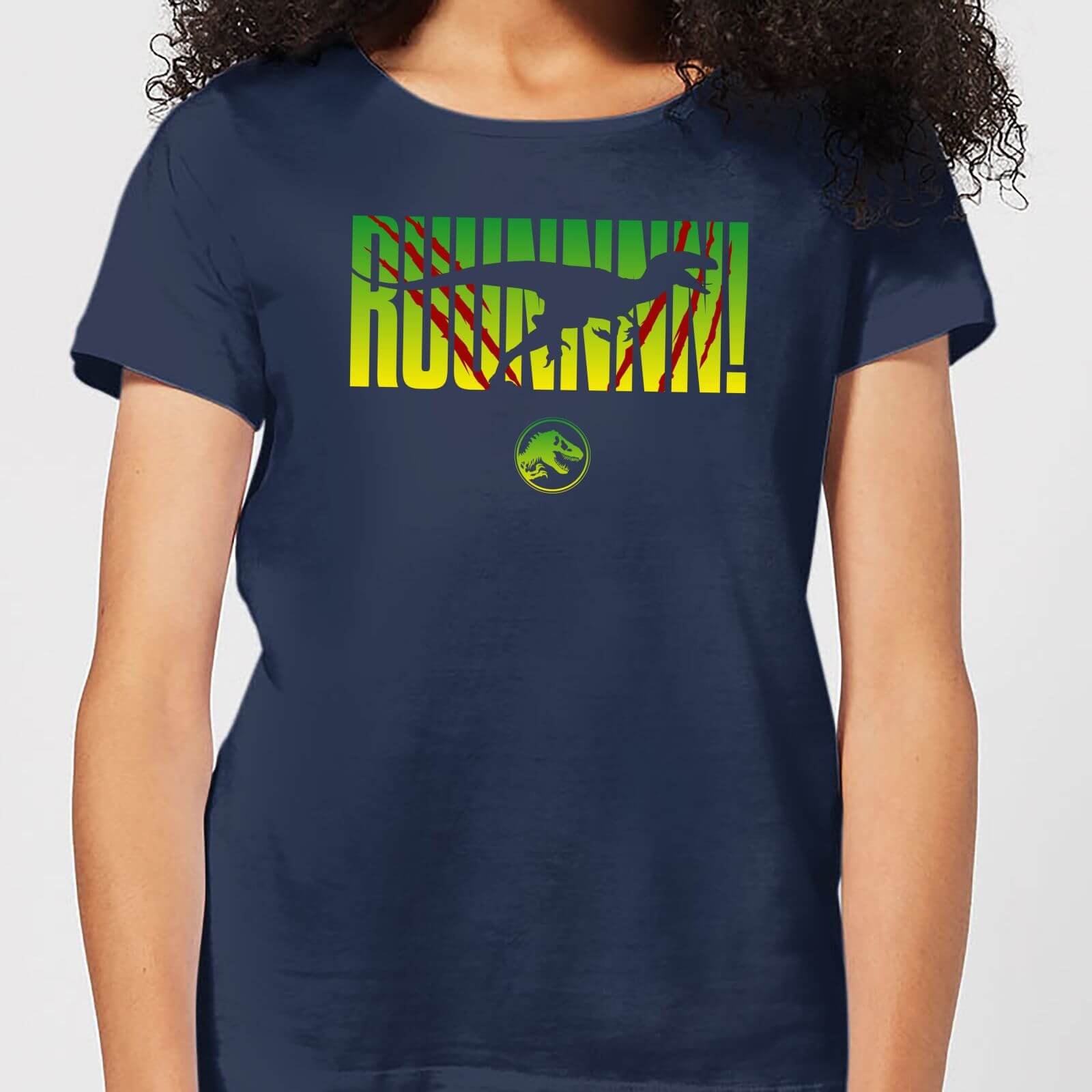 Jurassic Park Run! Women's T-Shirt - Navy - S - Navy