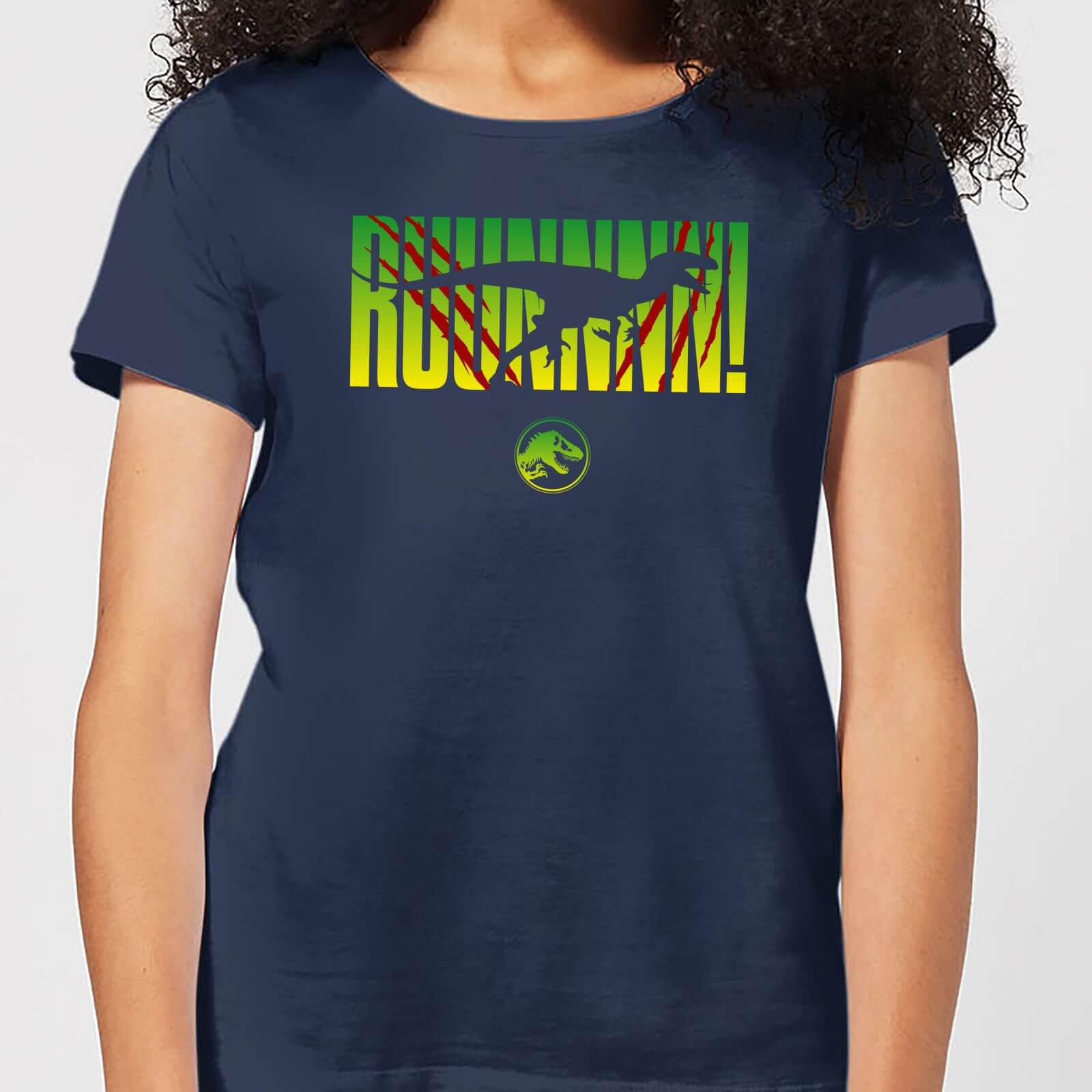 Jurassic Park Run! Women's T-Shirt - Navy - L - Blu Navy