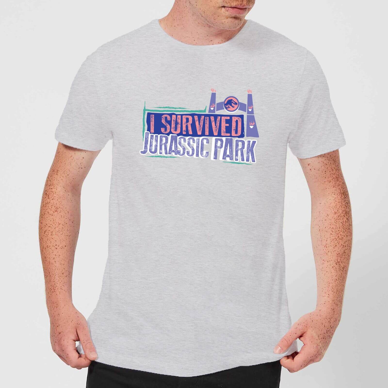 Jurassic Park I Survived Jurassic Park Men's T-Shirt - Grey - S