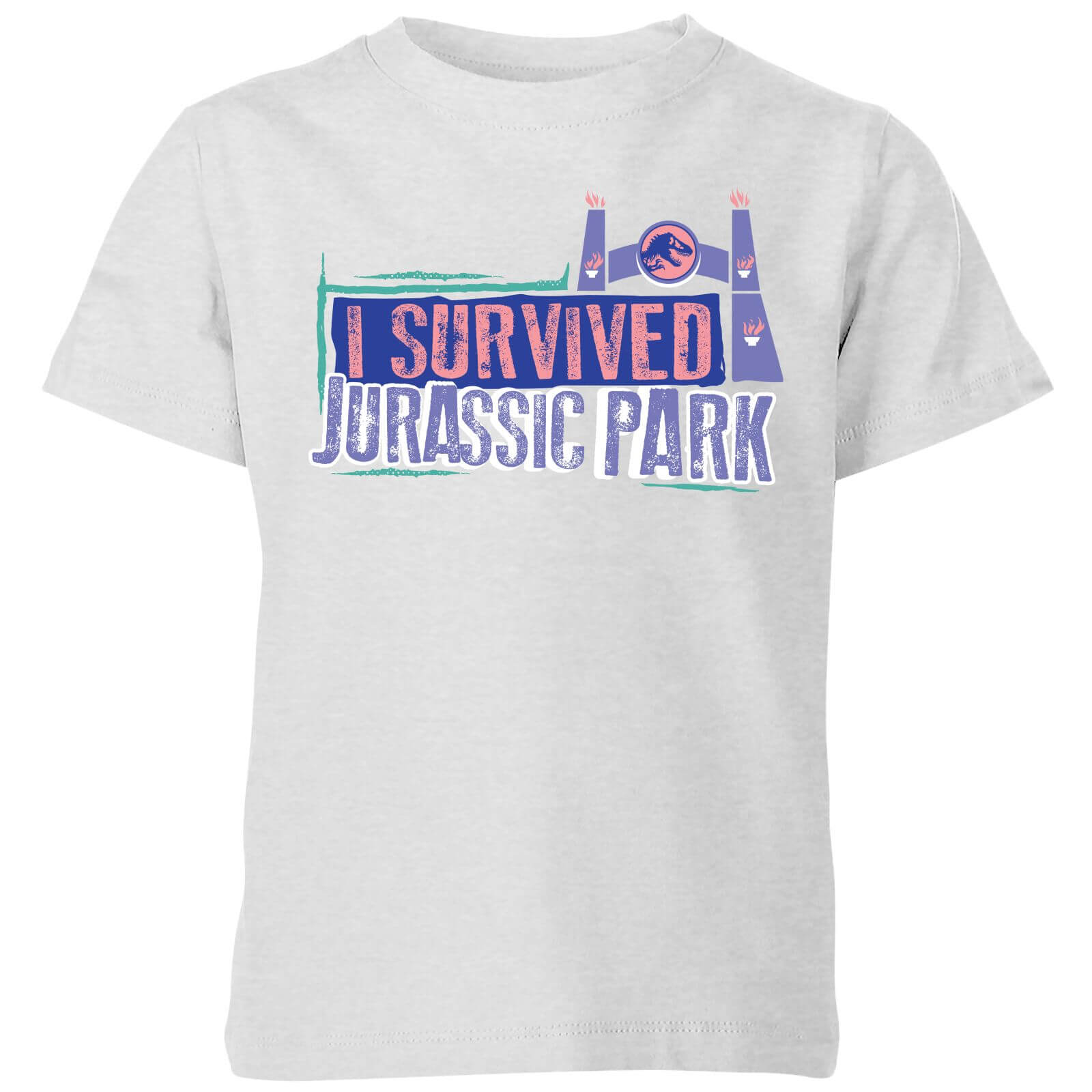 Jurassic Park I Survived Jurassic Park Kids' T-Shirt - Grey - 3-4 Years - Grey