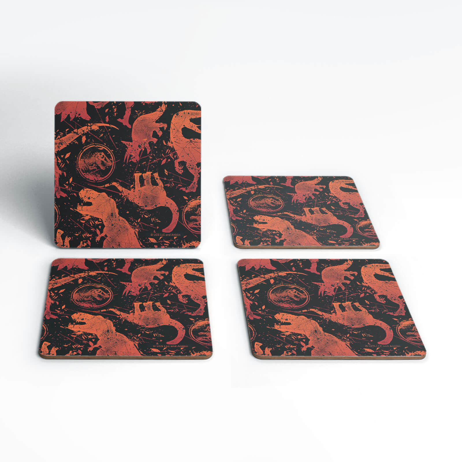 Jurassic Park Dinosaur Pattern Coaster Set