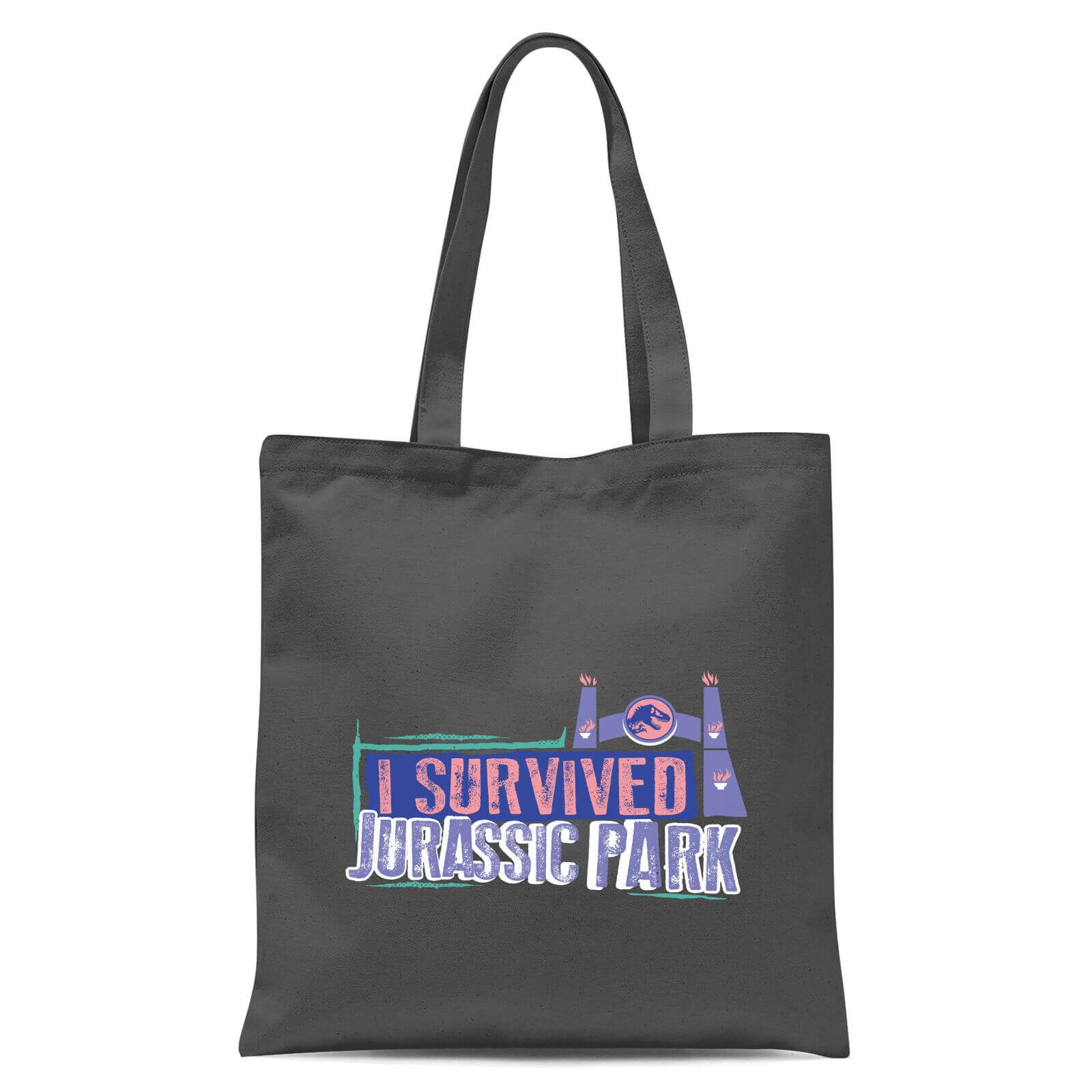 Jurassic Park I Survived Jurassic Park Tote Bag - Grey