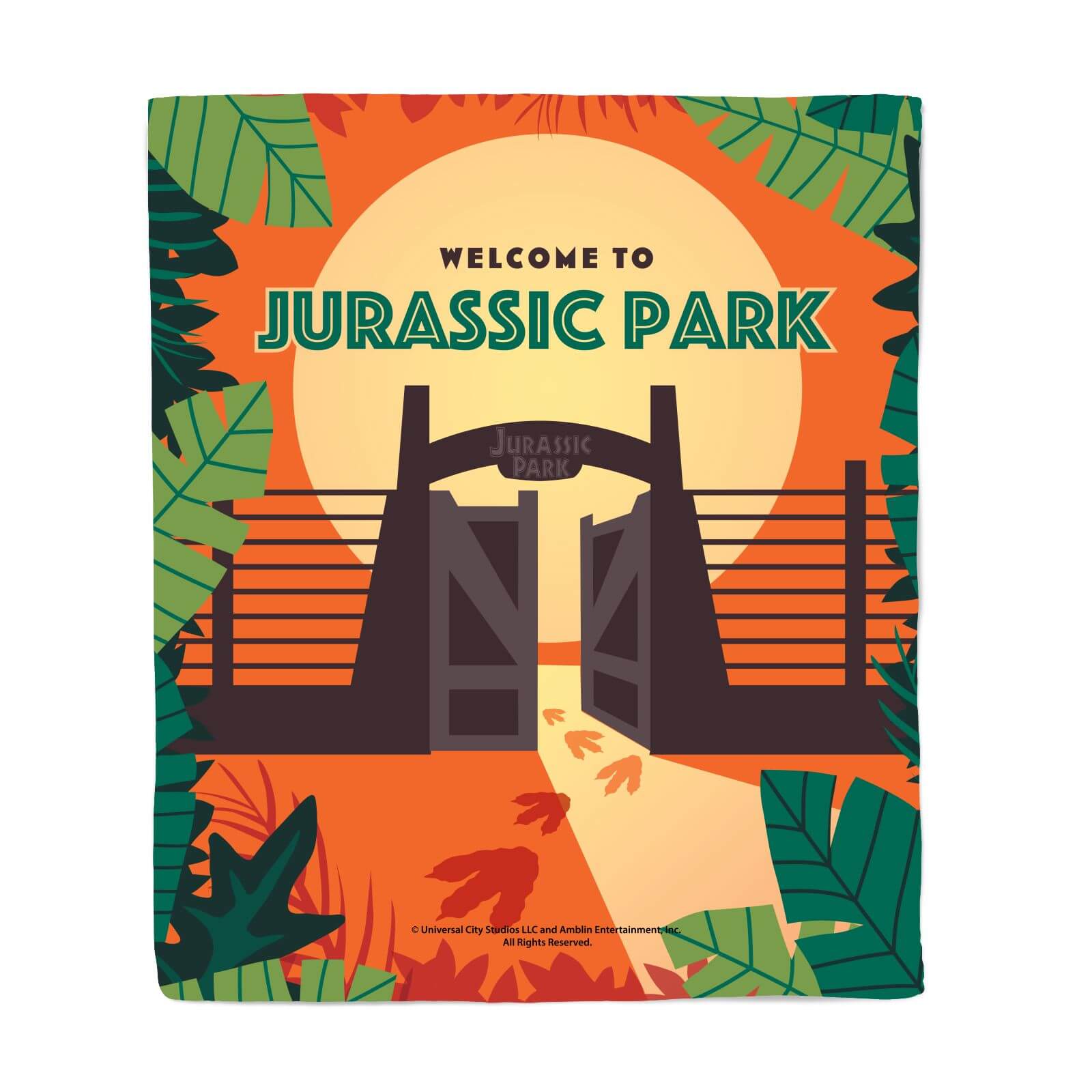

Coperta in pile Jurassic Park Gates - M