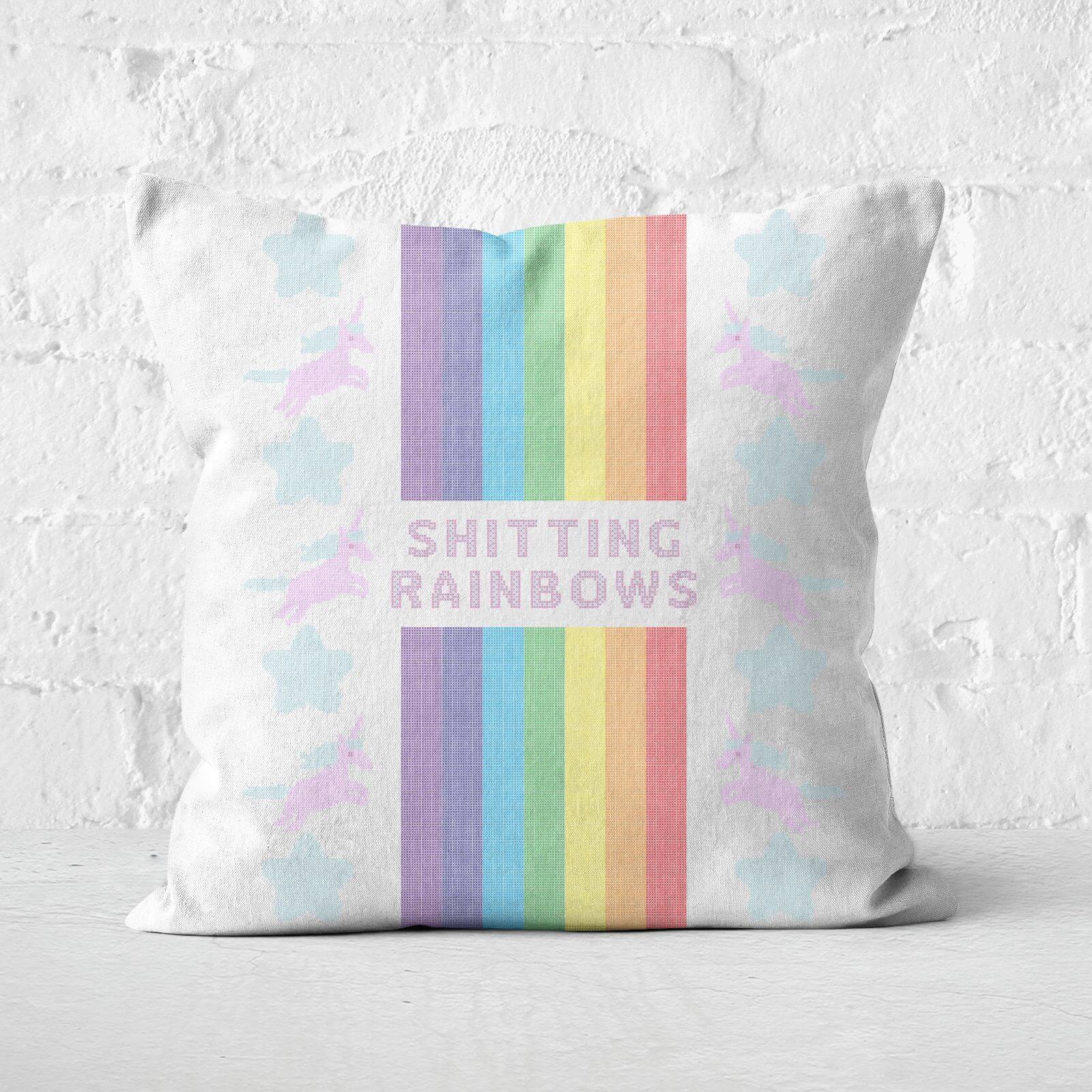 Shitting Rainbows Square Cushion - 60x60cm - Soft Touch