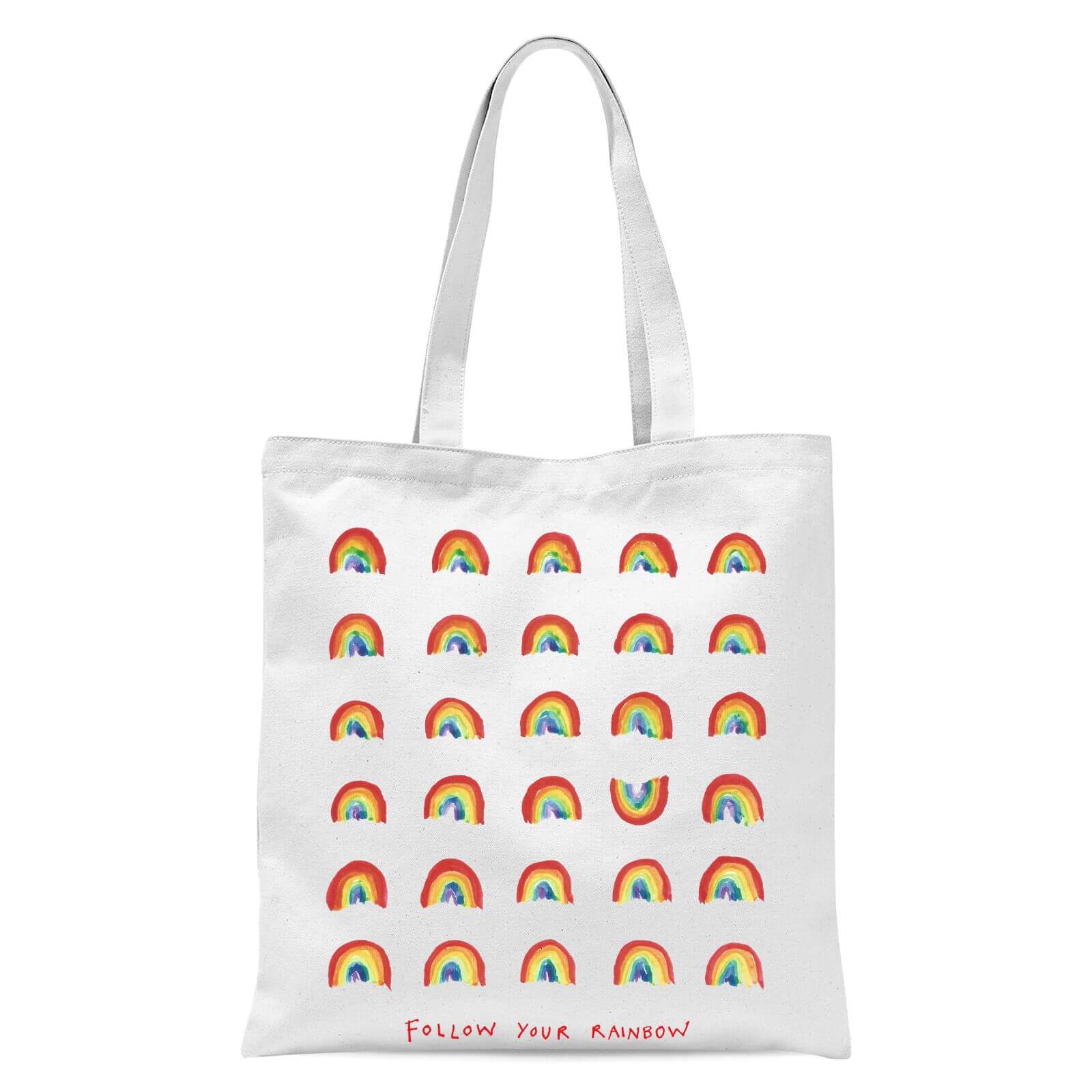 Poet and Painter Follow Your Rainbow Tote Bag - White
