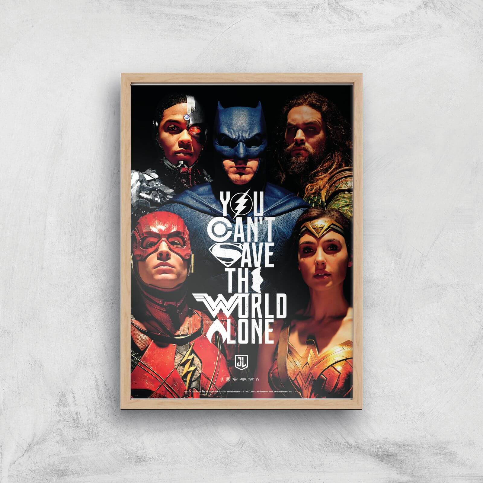 DC Justice League Giclee Art Print - A3 - Wooden Frame