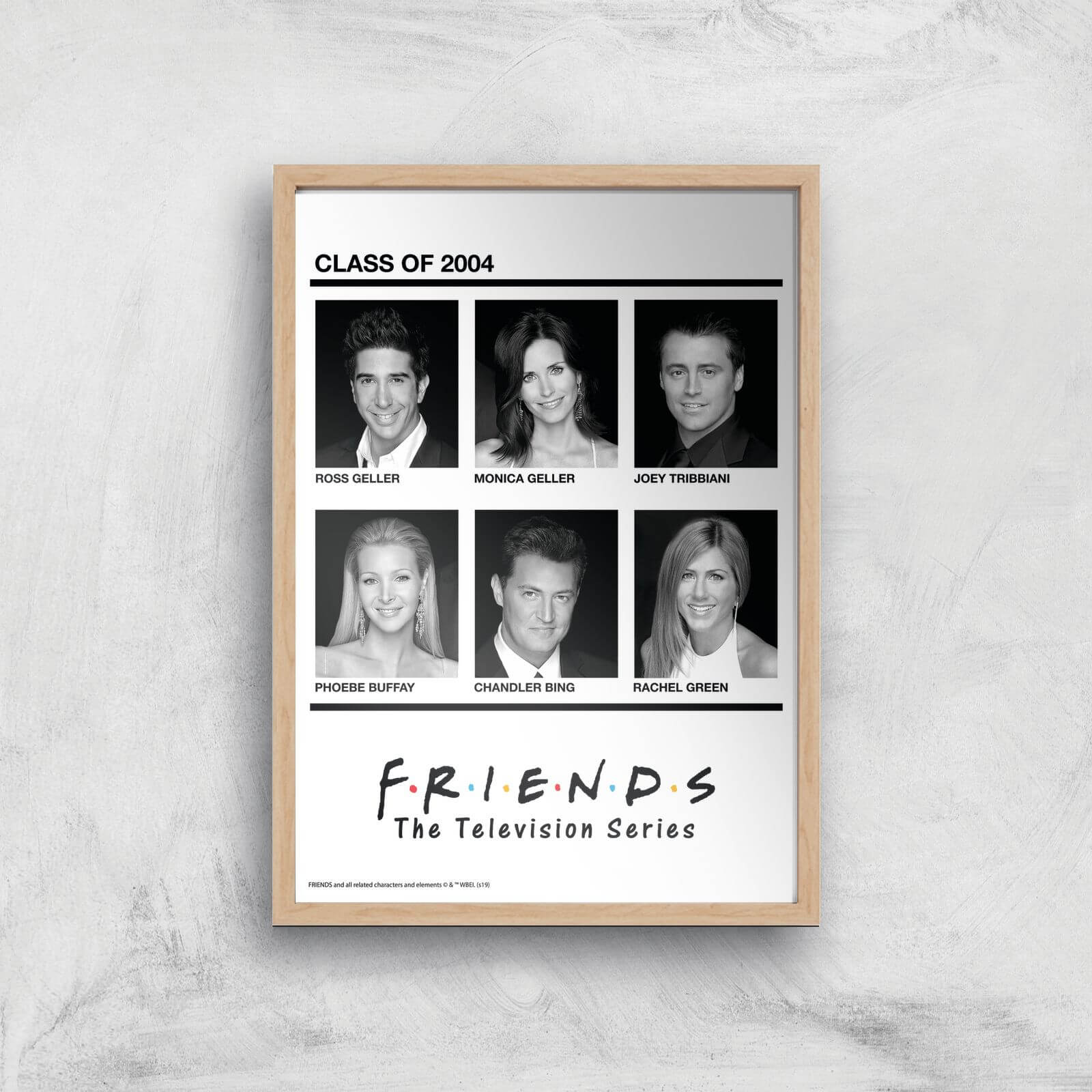 Friends Class Of 2004 Giclee Art Print - A4 - Wooden Frame