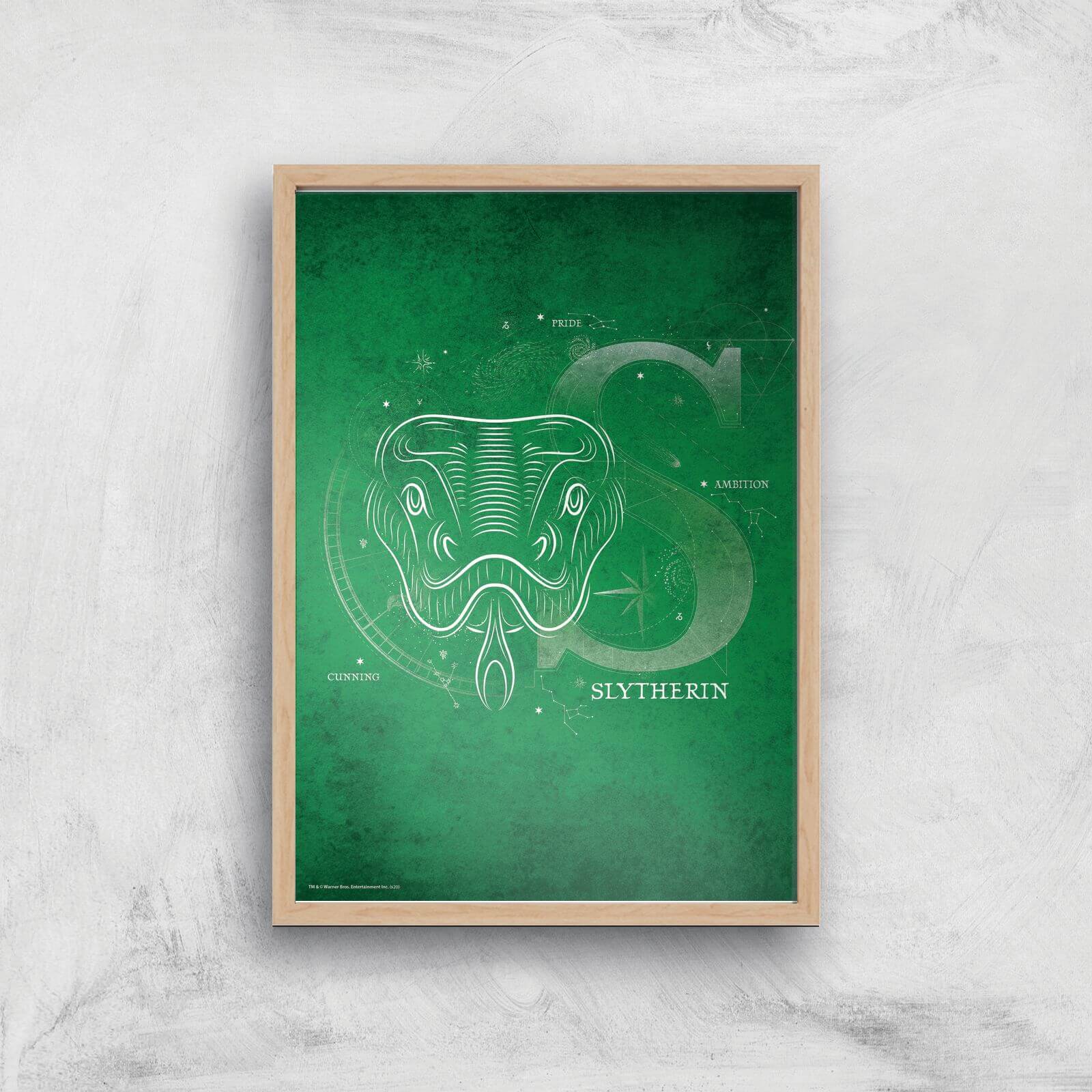 

Harry Potter Slytherin Giclee Art Print - A4 - Wooden Frame