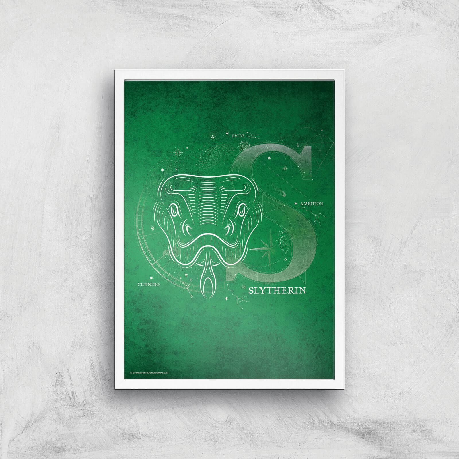 Harry Potter Slytherin Giclee Art Print - A3 - White Frame