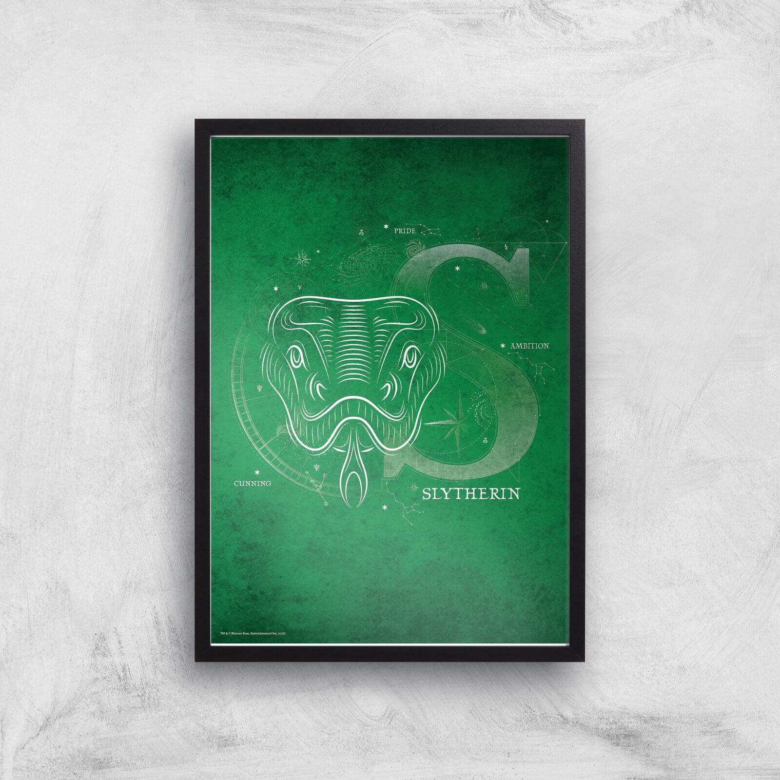 Harry Potter Slytherin Giclee Art Print - A2 - Black Frame