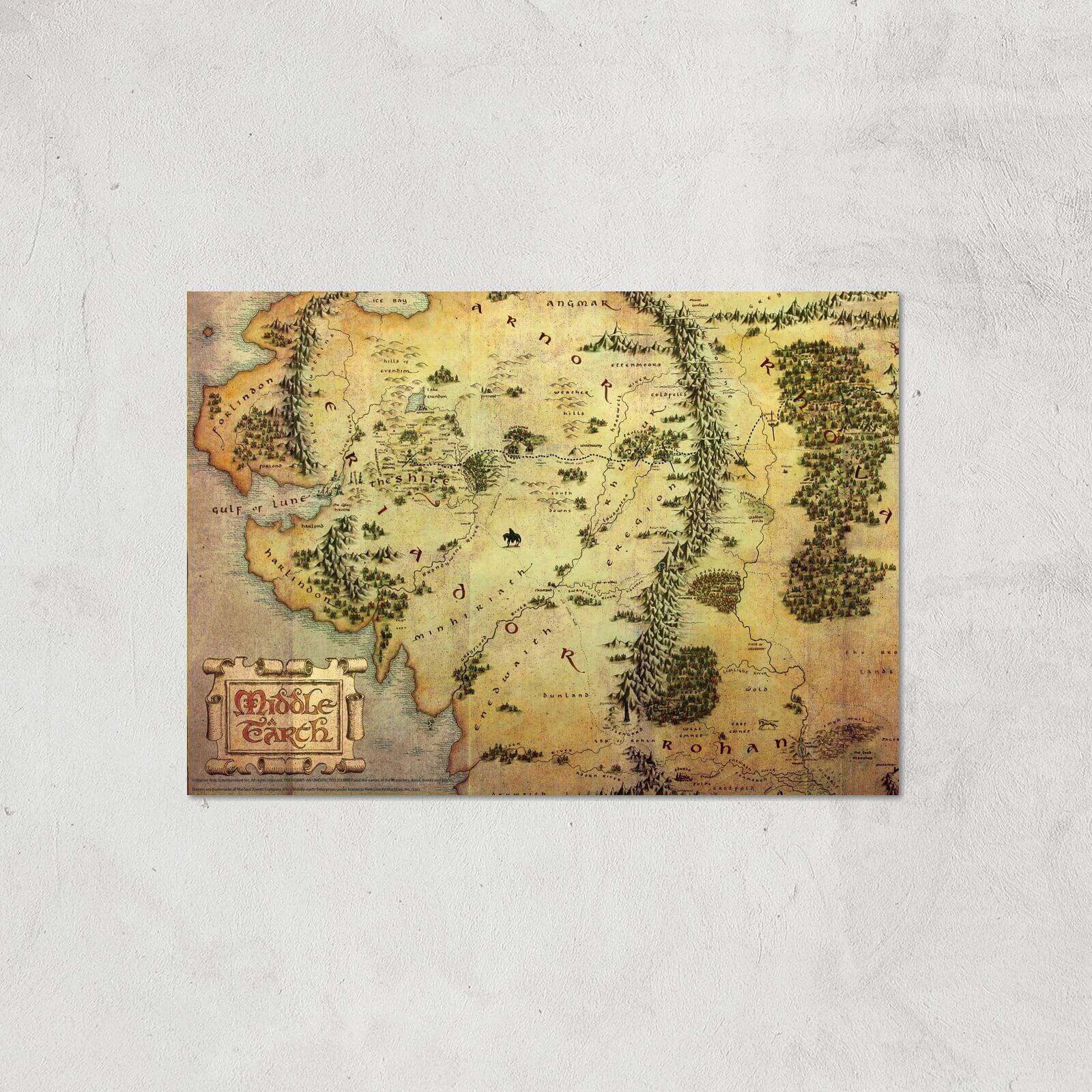 Lord Of The Rings Map Giclee Art Print - A4 - Print Only