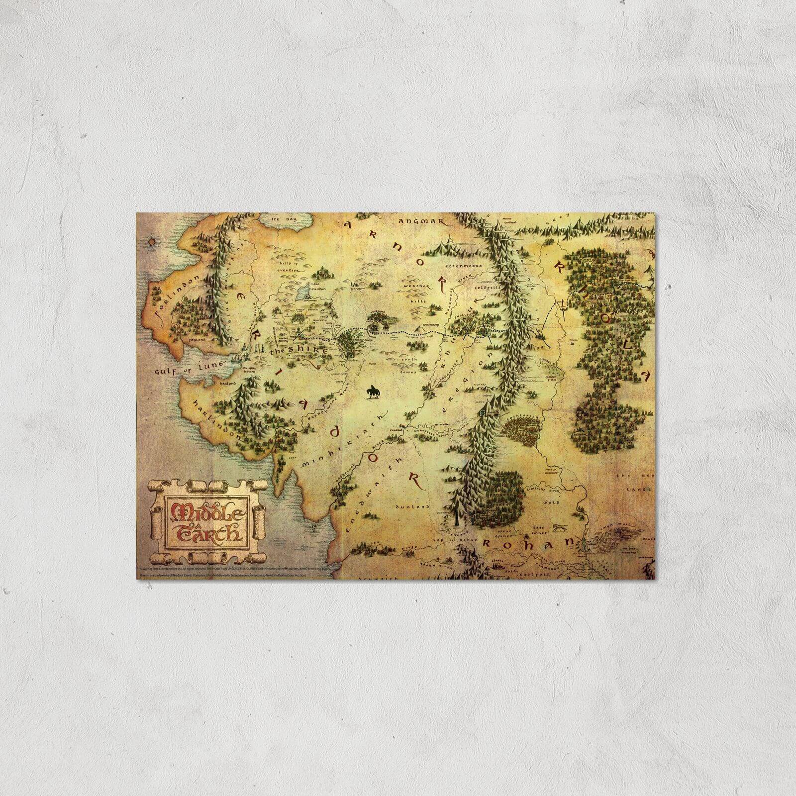 Lord Of The Rings Map Giclee Art Print - A2 - Print Only