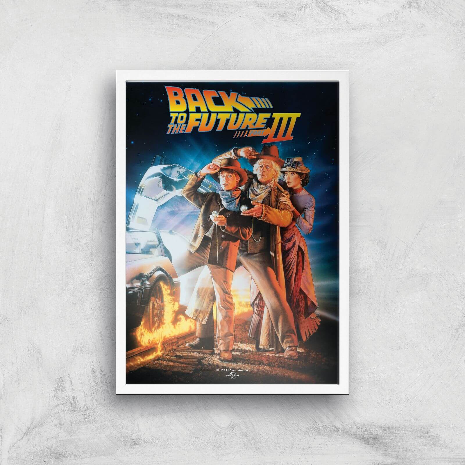 Back To The Future Part 3 Giclee Art Print - A3 - White Frame