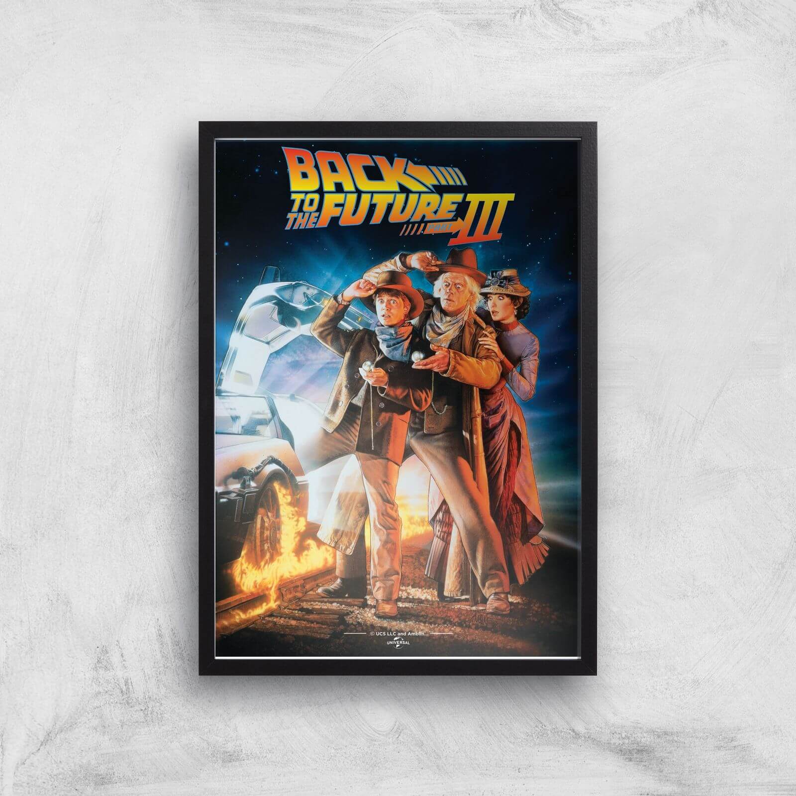 Back To The Future Part 3 Giclee Art Print - A3 - Black Frame