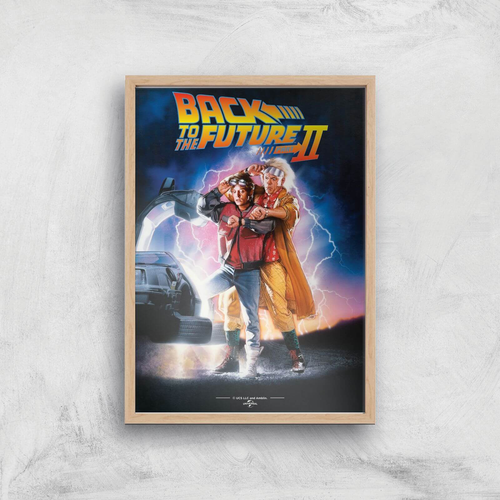 Back To The Future Part 2 Giclee Art Print - A3 - Wooden Frame