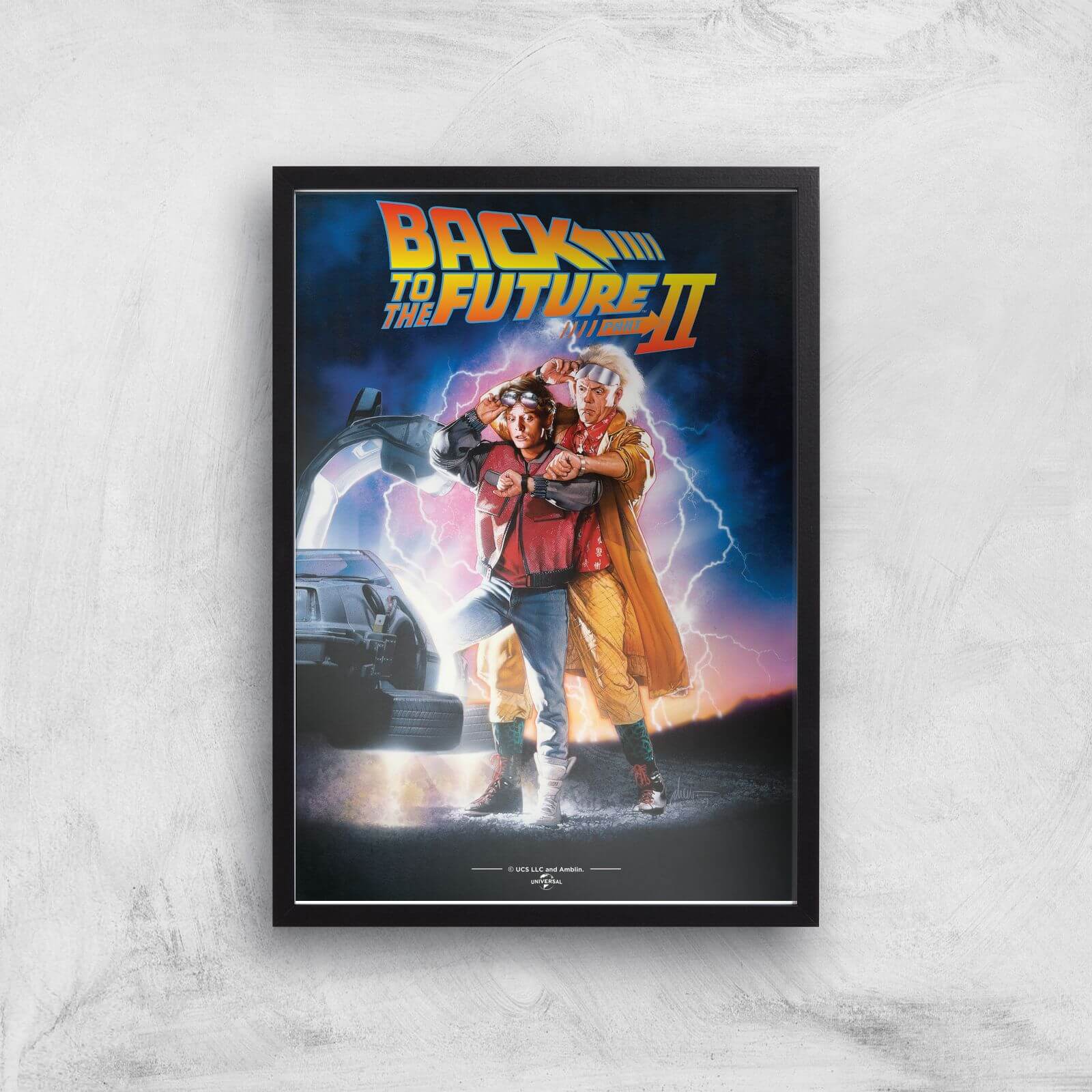 Back To The Future Part 2 Giclee Art Print - A3 - Black Frame