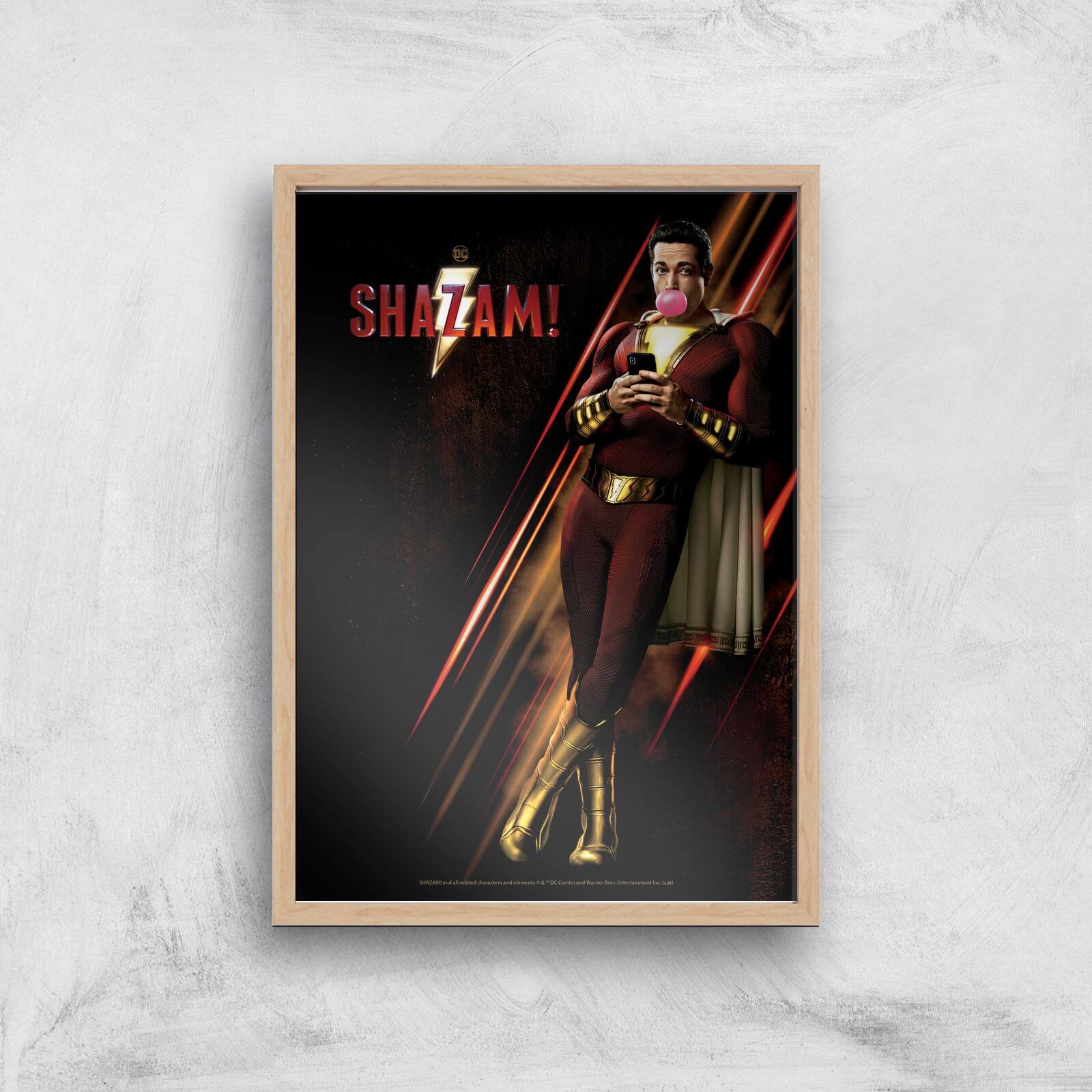 DC Shazam! Giclee Art Print - A3 - Wooden Frame