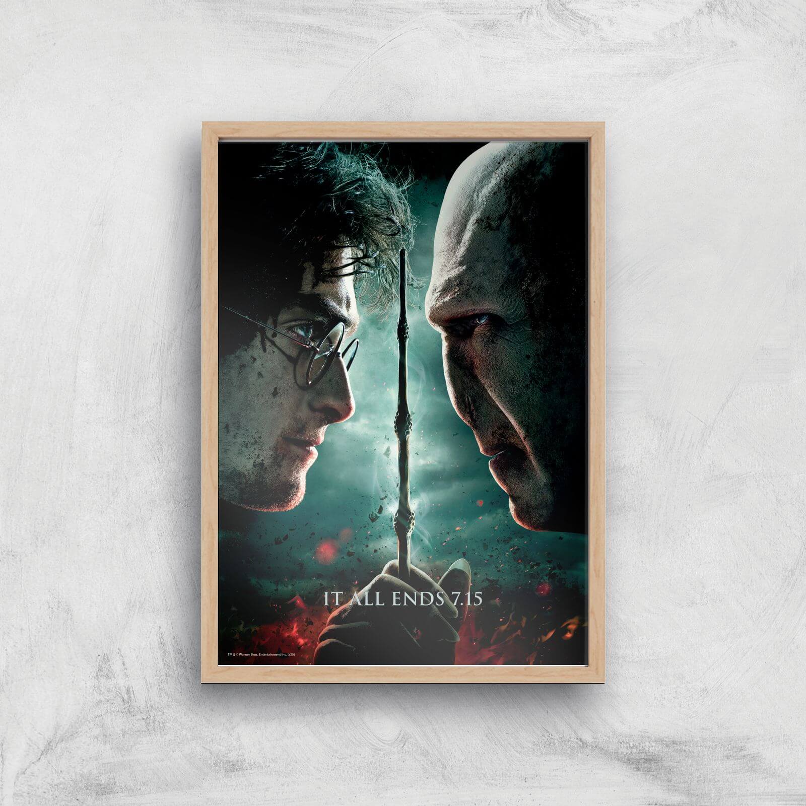 Harry Potter and the Deathly Hallows Part 2 Giclee Art Print - A4 - Wooden Frame