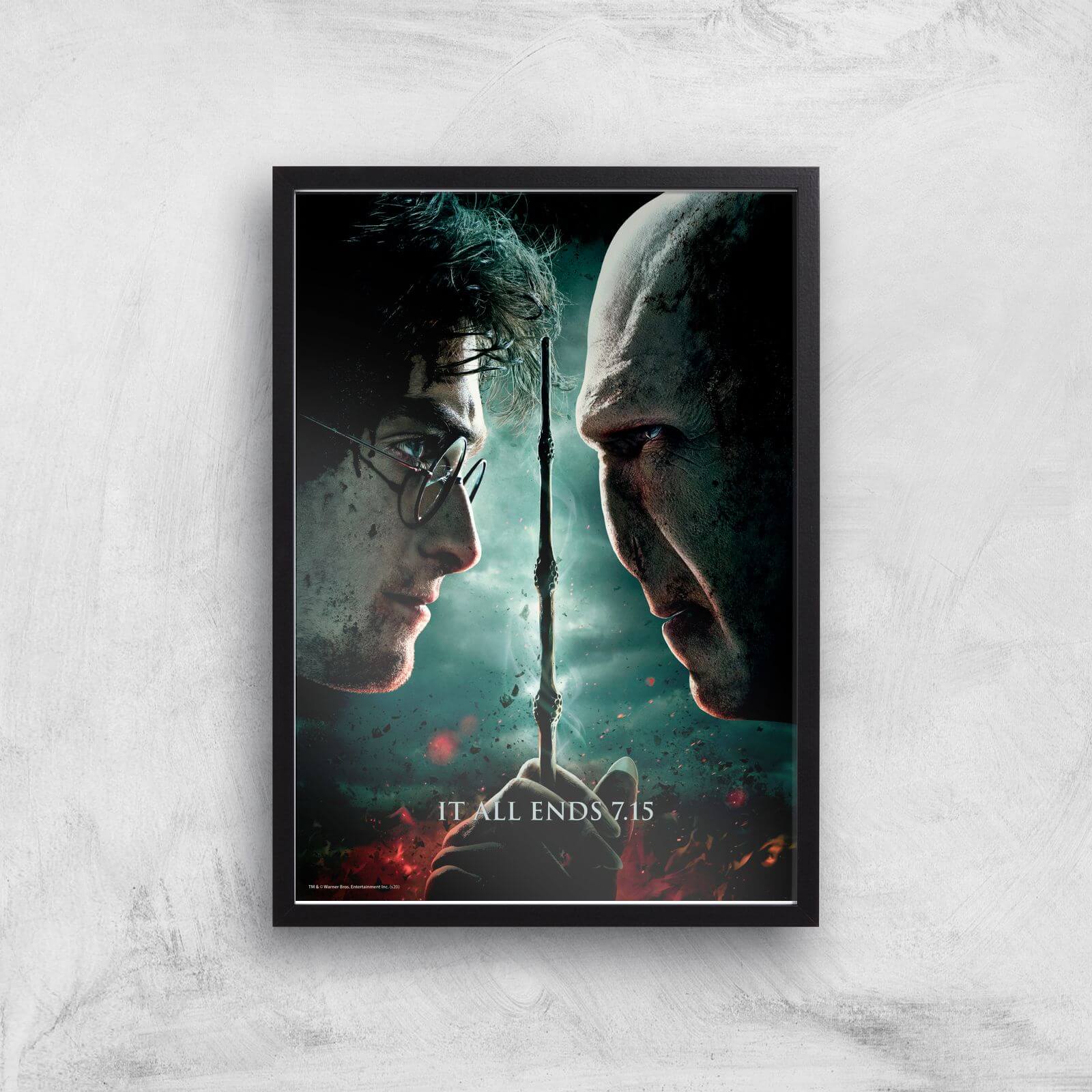 Harry Potter and the Deathly Hallows Part 2 Giclee Art Print - A2 - Black Frame