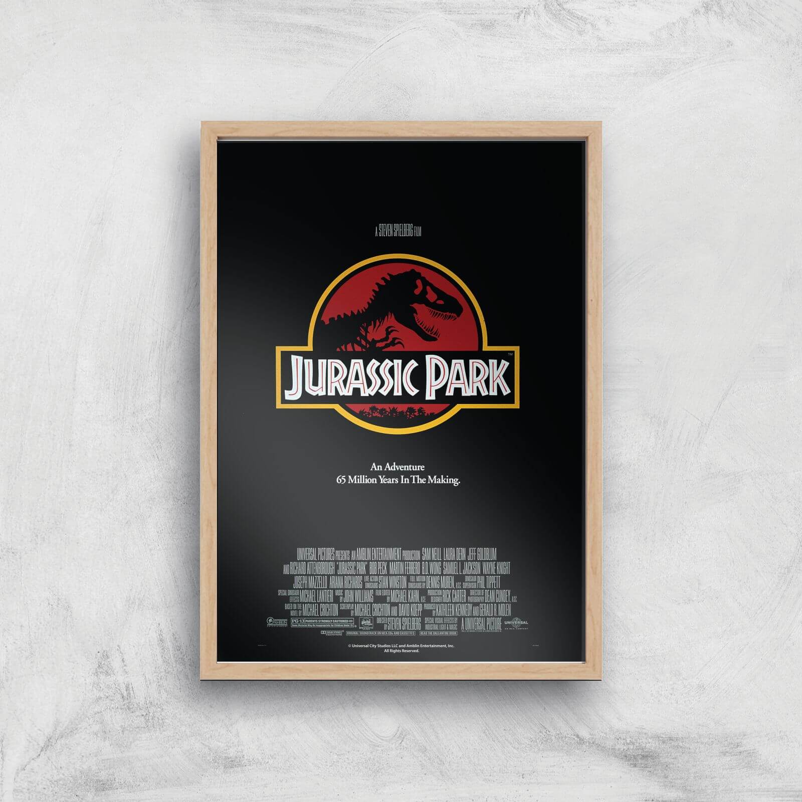 Jurassic Park Giclee Art Print - A4 - Wooden Frame