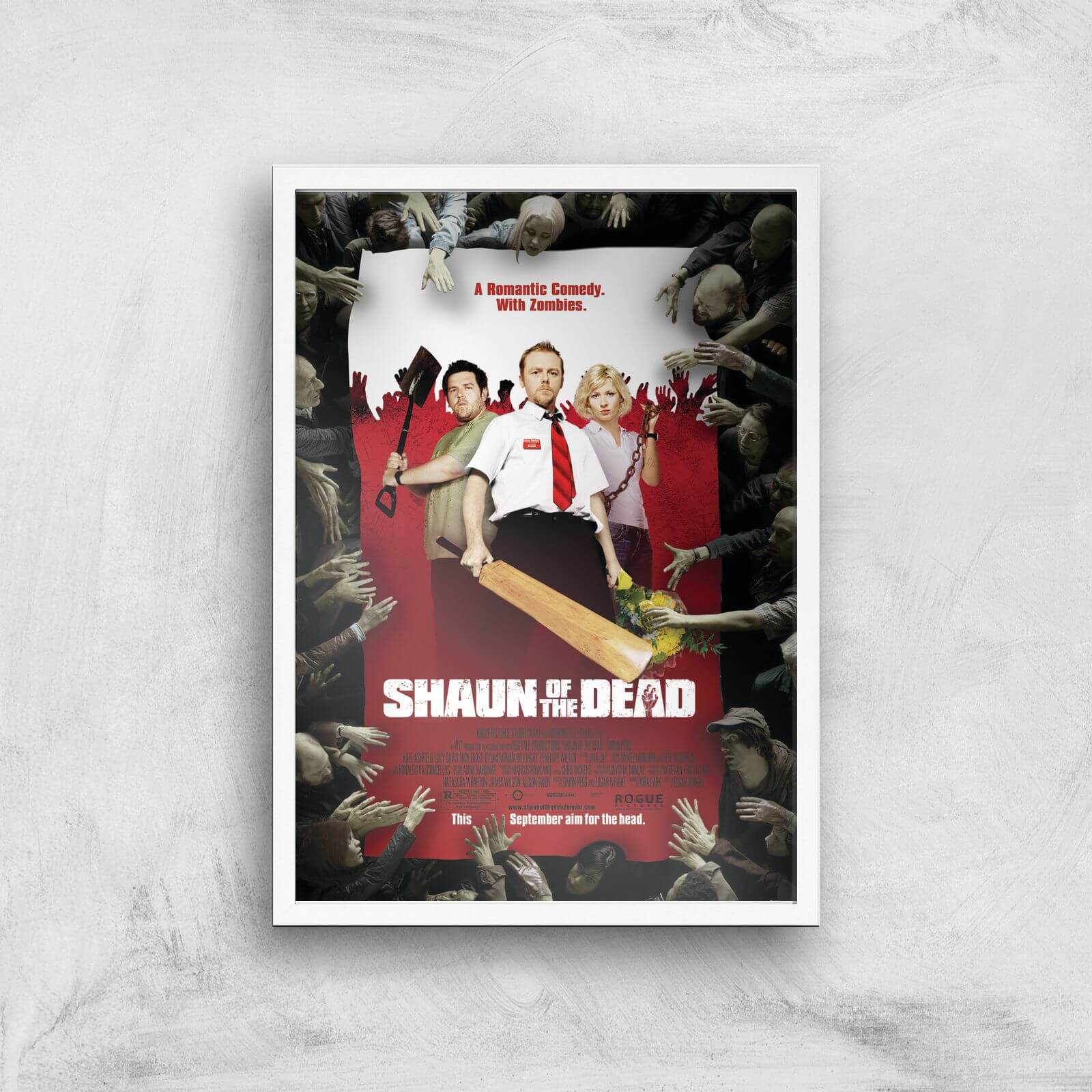 Shaun Of The Dead Giclee Art Print - A3 - White Frame