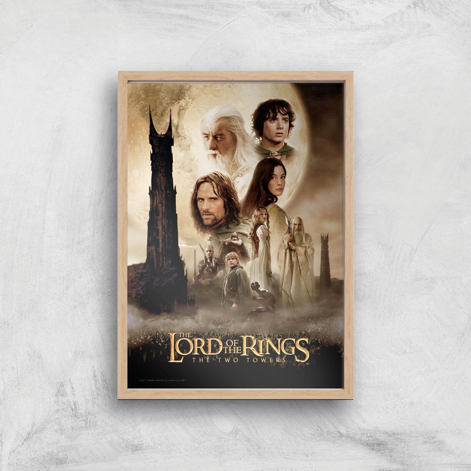 Lord Of The Rings: The Two Towers Giclee Art Print - A4 - Wooden Frame