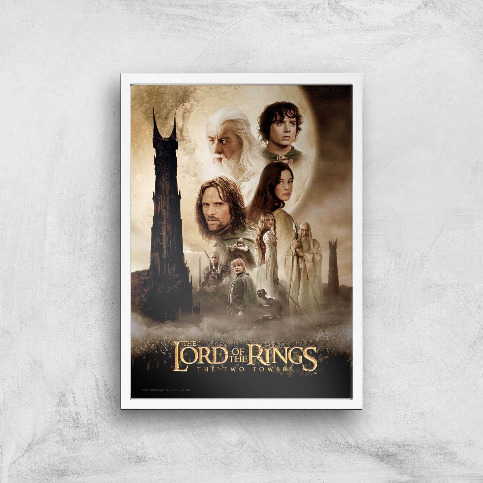 Lord Of The Rings: The Two Towers Giclee Art Print - A3 - White Frame