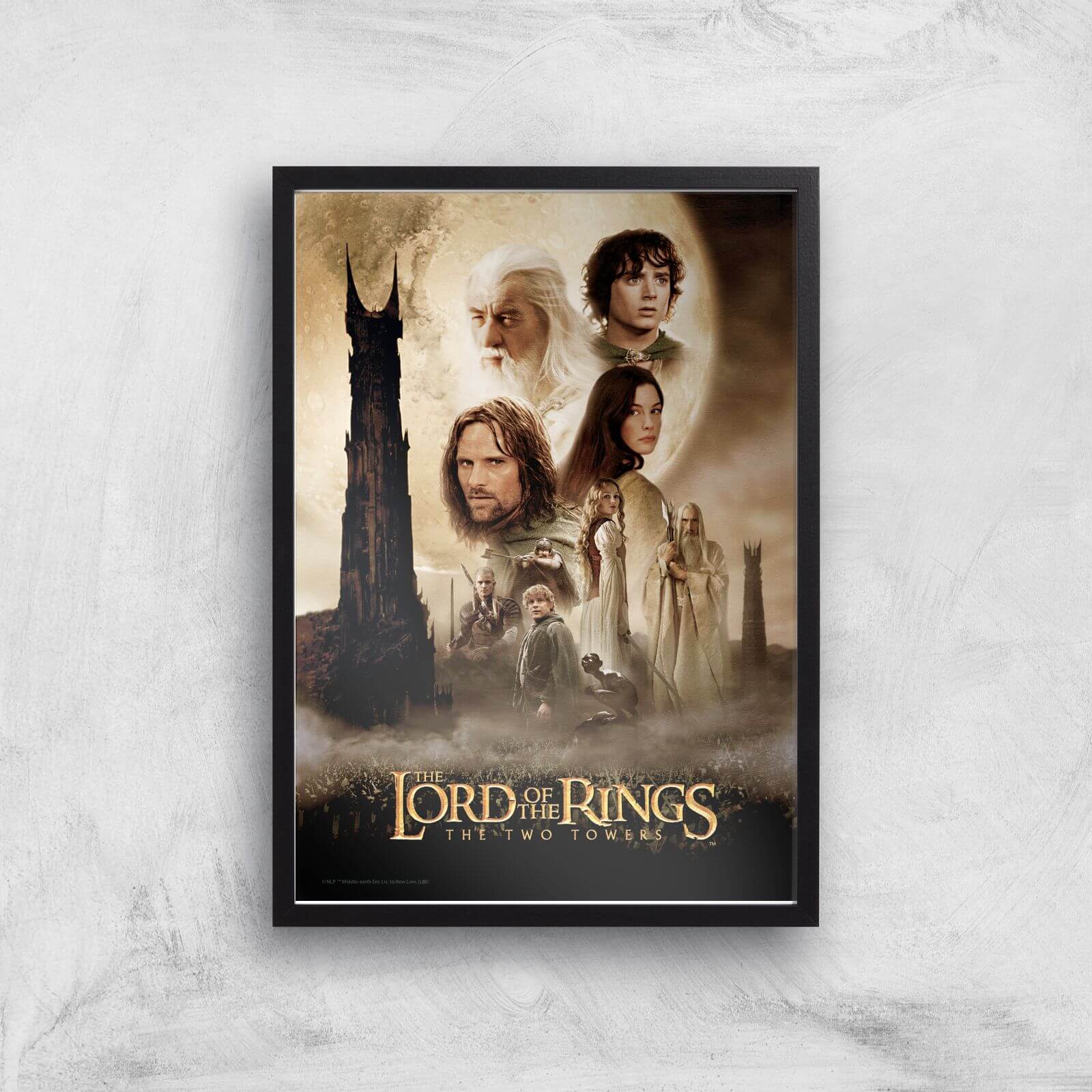 Lord Of The Rings: The Two Towers Giclee Art Print - A3 - Black Frame