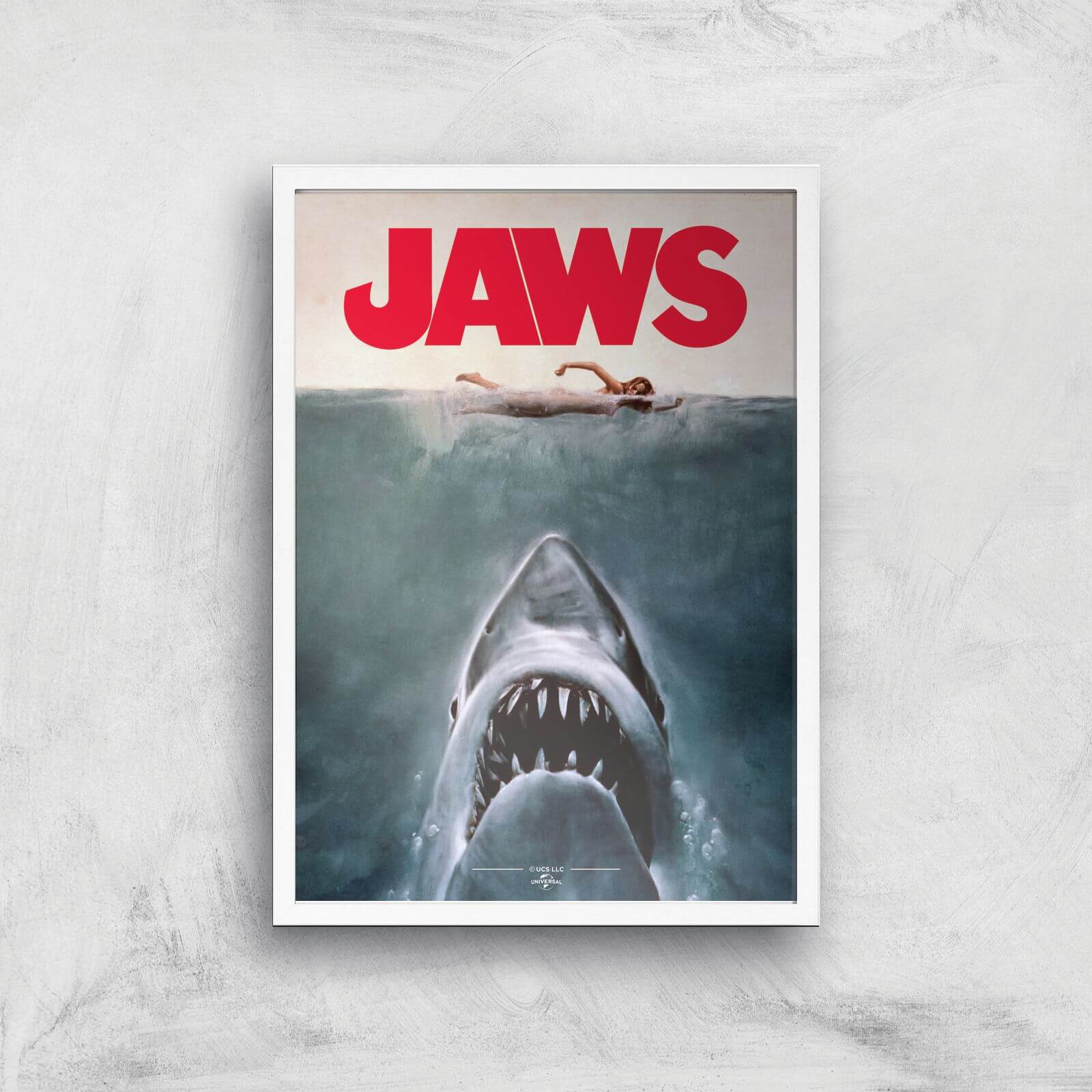 Jaws Giclee Art Print - A2 - White Frame