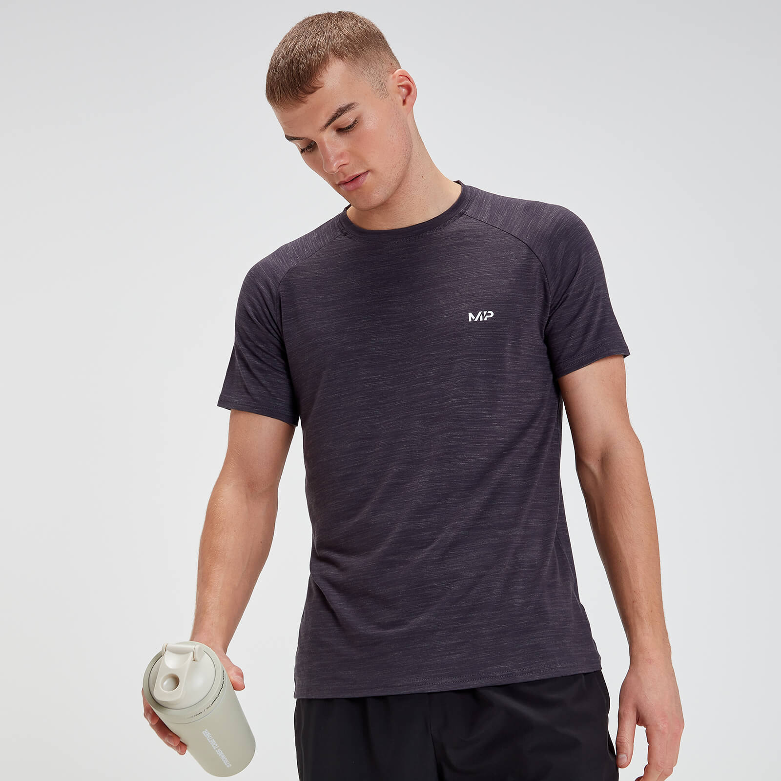 Image of T-shirt Performance Short Sleeve MP - Nero/Carbone - S