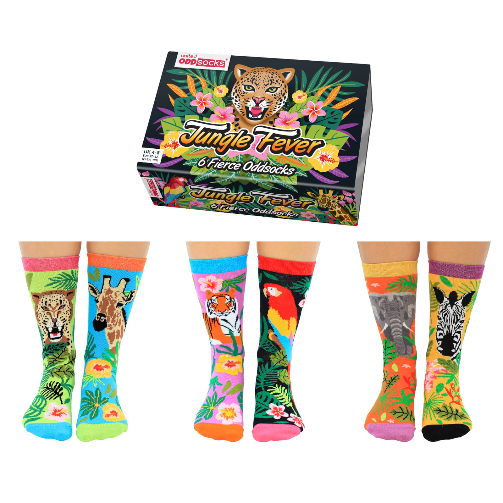 United Oddsocks Women's Jungle Fever Socks Gift Set