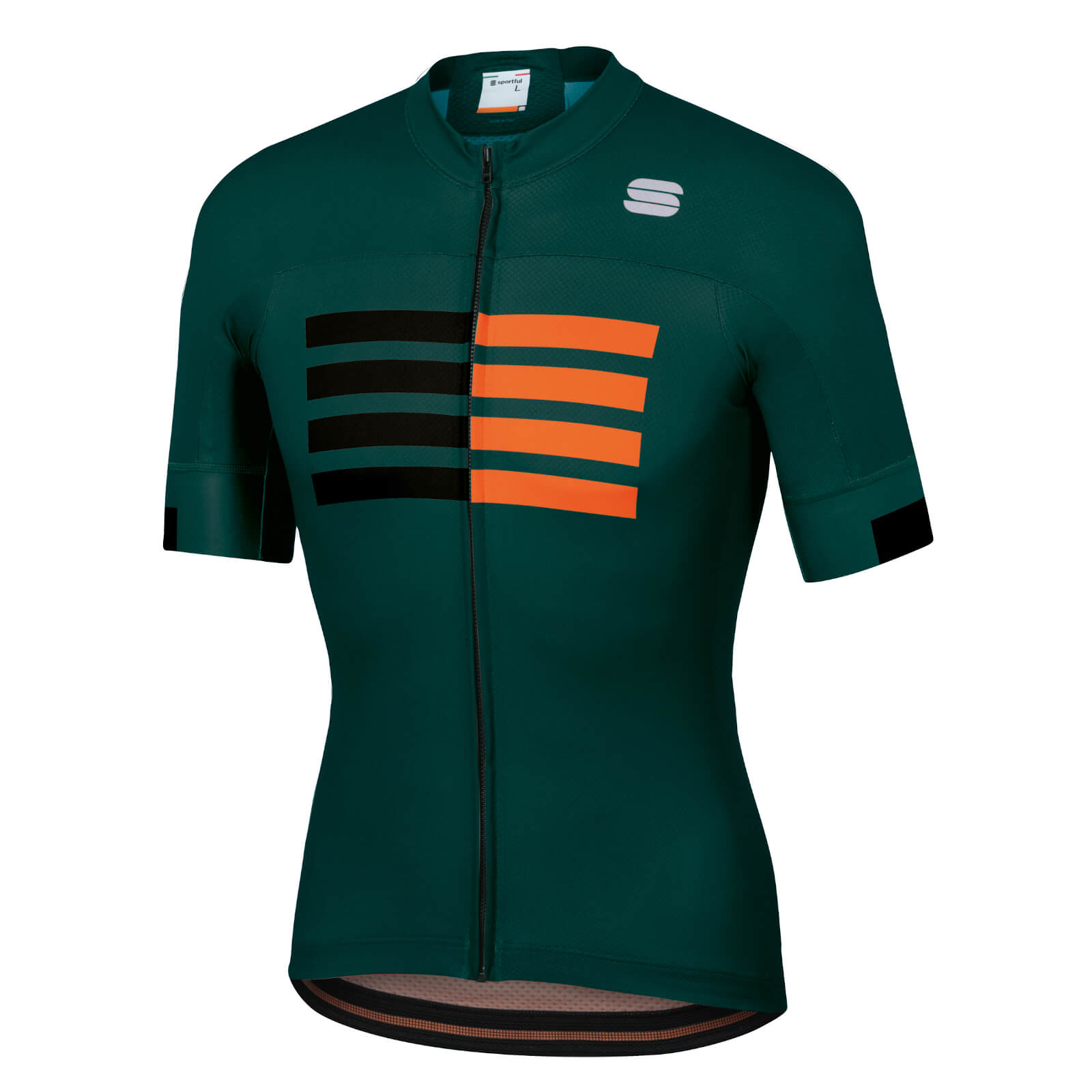 Sportful Wire Jersey - L - Sea Moss/Black/Orange SDR