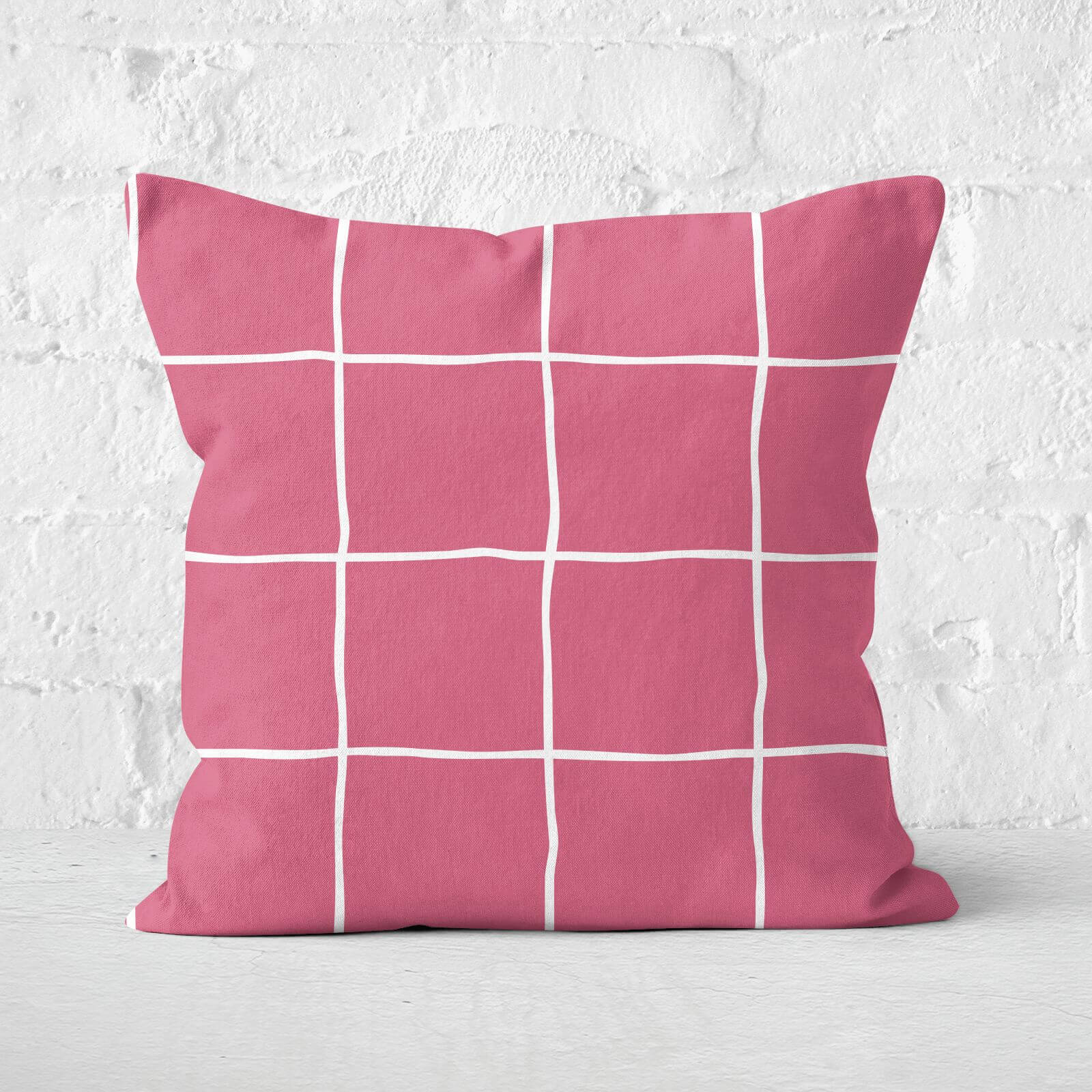 Check Square Cushion - 60x60cm - Soft Touch