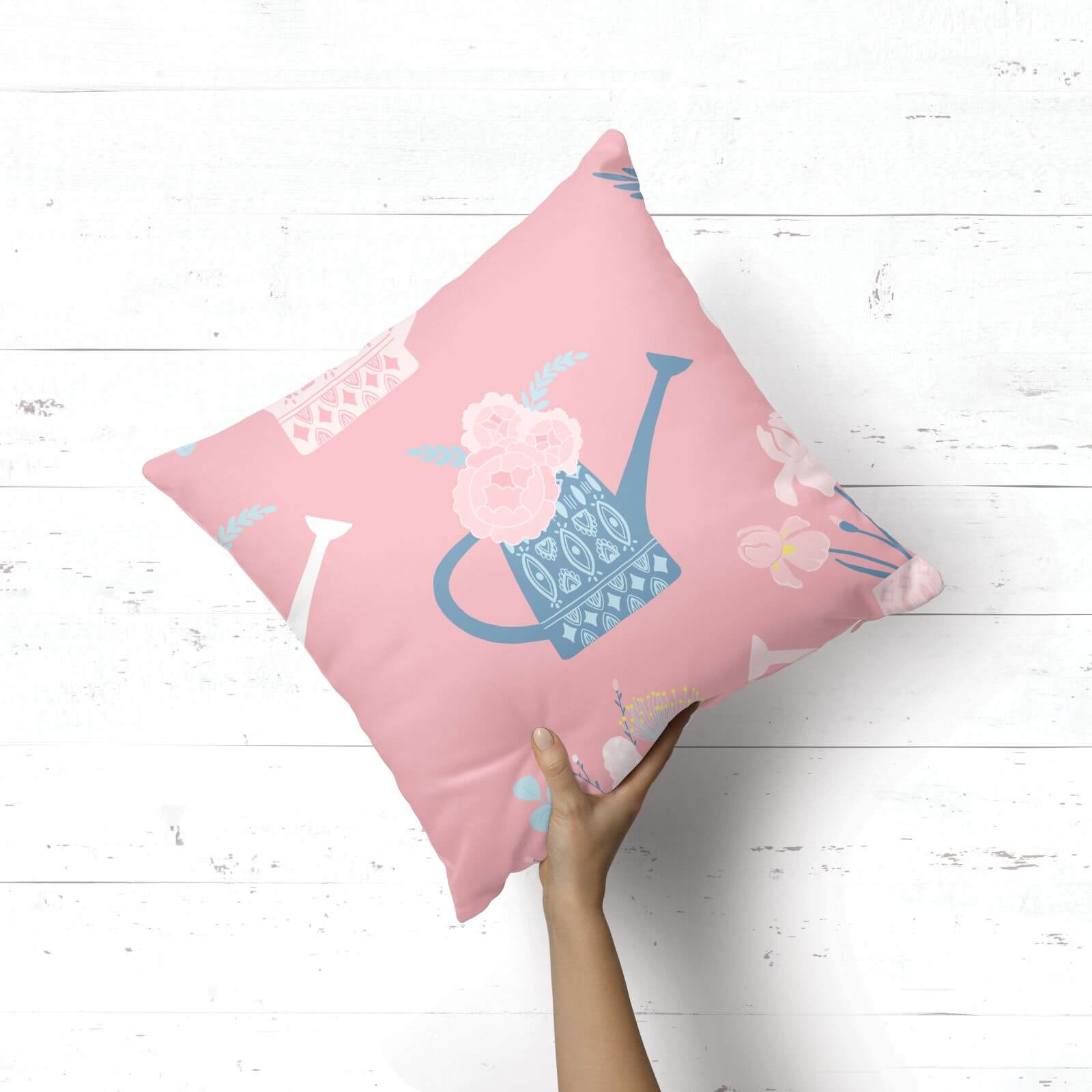 Watering Can Square Cushion - 40x40cm - Soft Touch