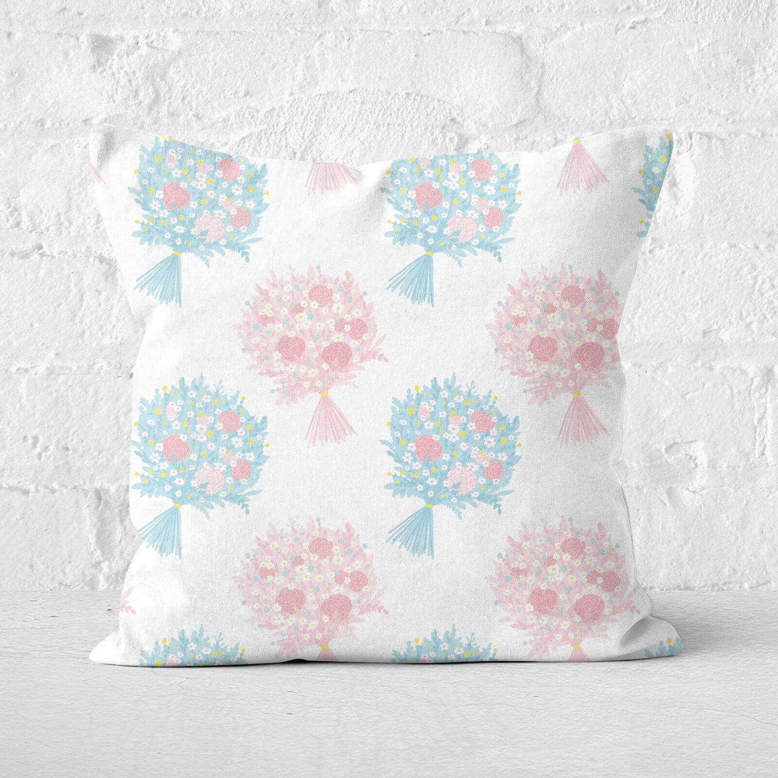 Bouquet Pattern Square Cushion - 50x50cm - Soft Touch
